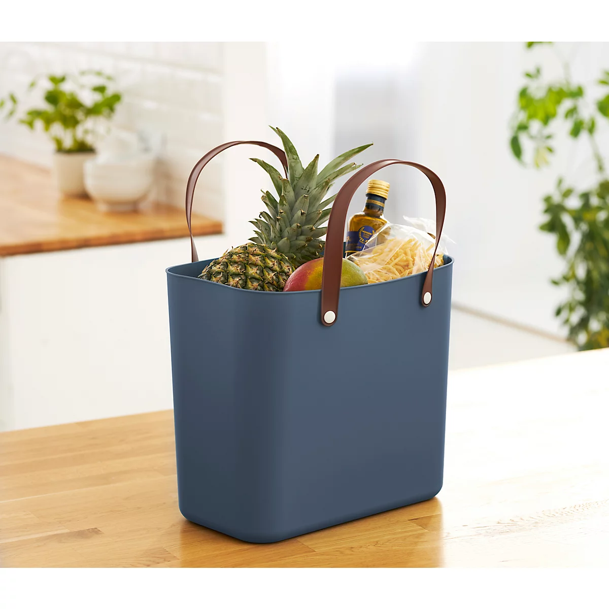 Multibag ALBULA "Style", 25 Liter, bis 40 kg, ergonomische Griffe, Recyclingkunststoff, L 400 x B 235 x H 340 mm, blau