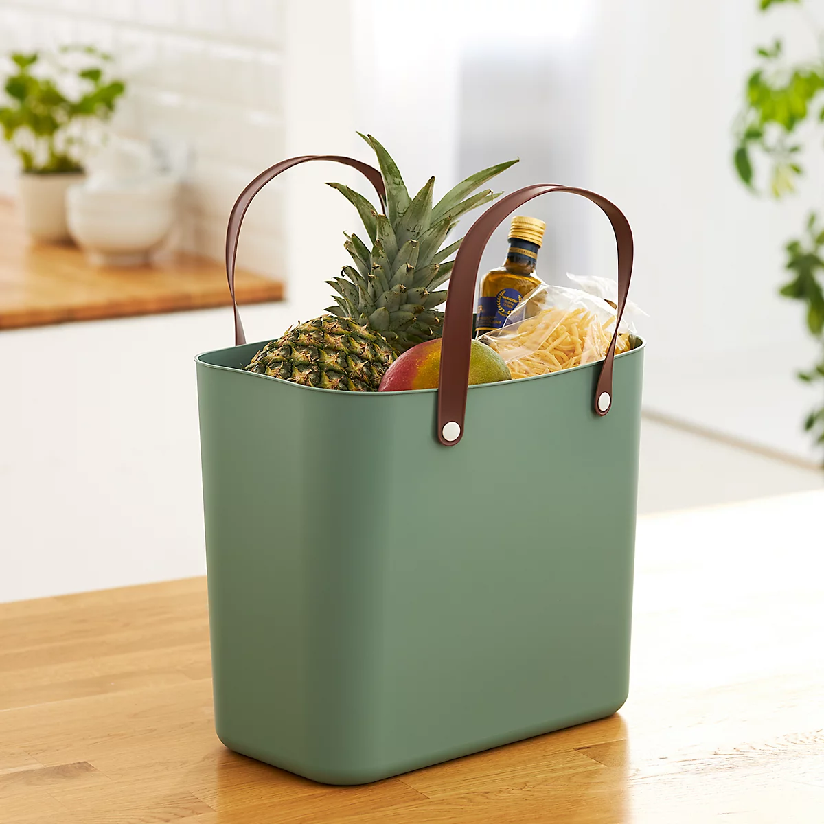Multibag ALBULA "Style", 25 Liter, bis 40 kg, ergonomische Griffe, Recyclingkunststoff, L 400 x B 235 x H 340 mm, grün