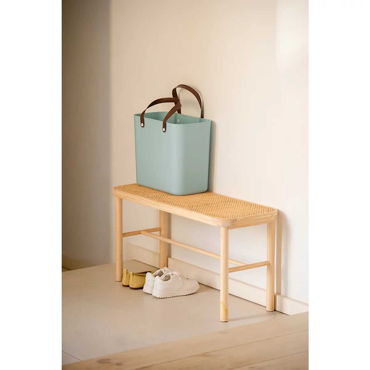 Multibag ALBULA "Style", 25 Liter, bis 40 kg, ergonomische Griffe, Recyclingkunststoff, L 400 x B 235 x H 340 mm, türkis