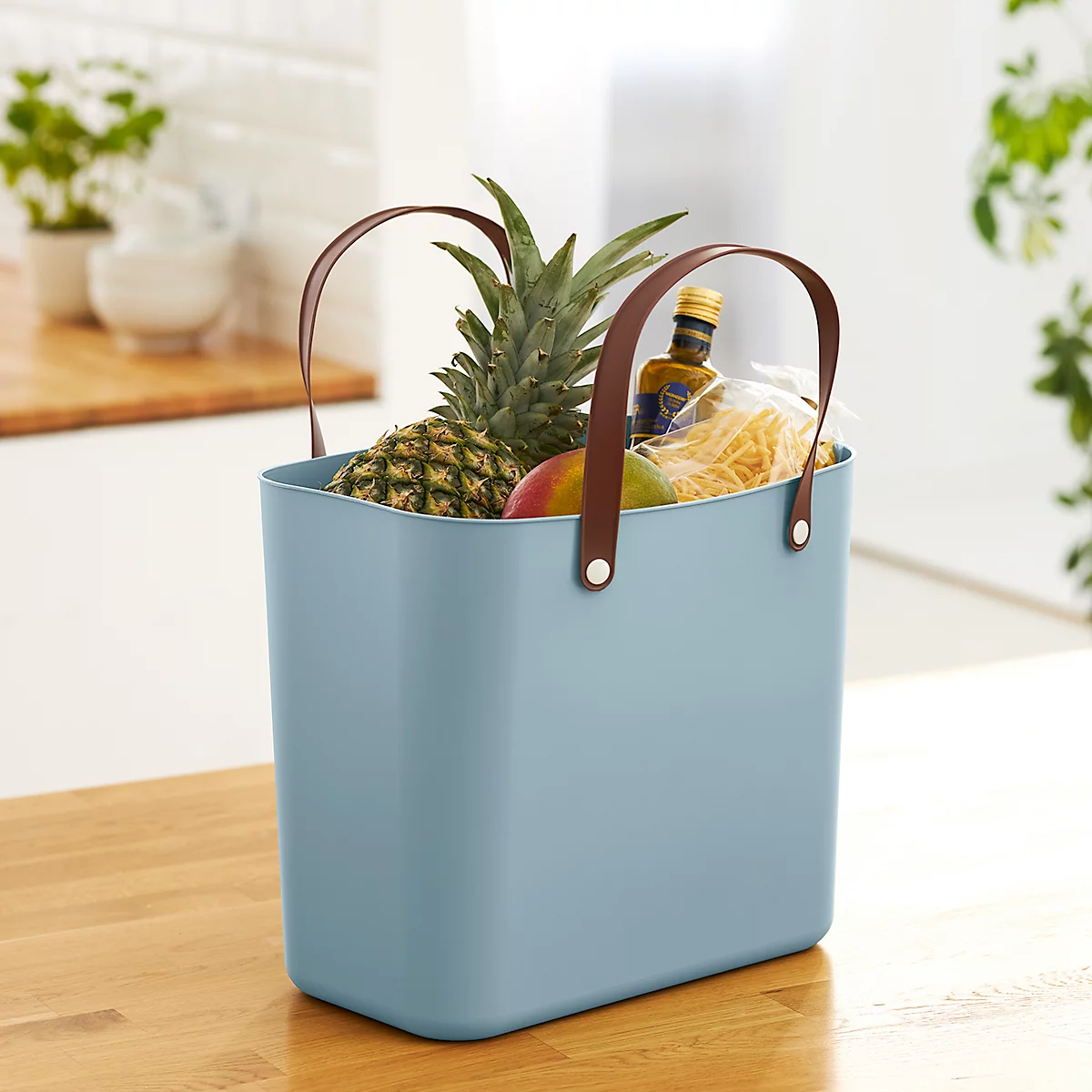 Multibag ALBULA "Style", 25 Liter, bis 40 kg, ergonomische Griffe, Recyclingkunststoff, L 400 x B 235 x H 340 mm, türkis