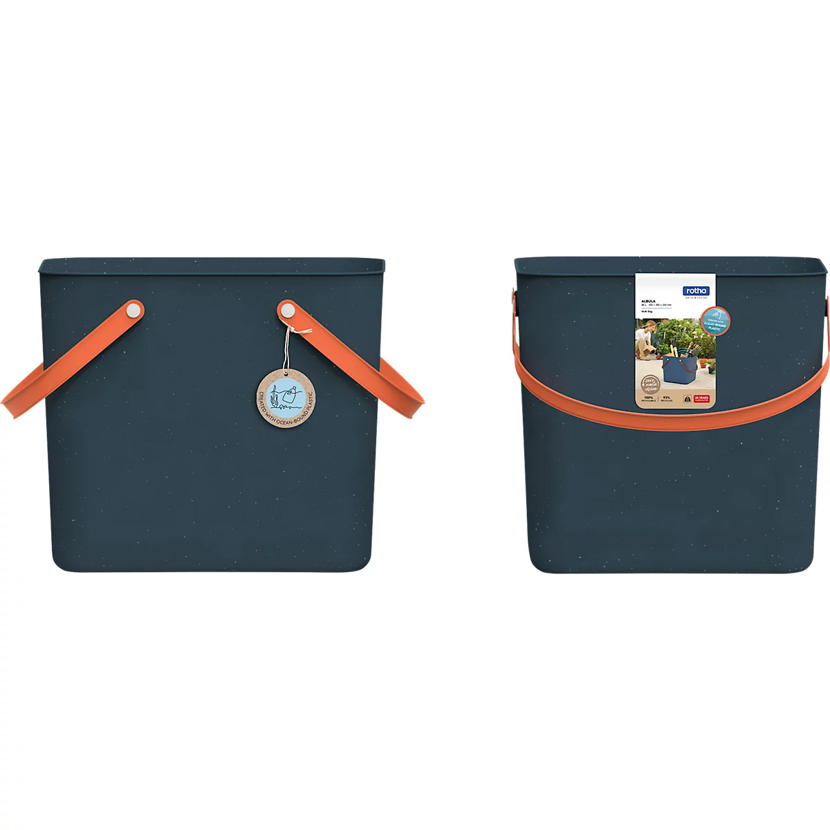 Multibag ALBULA "Style", 40 Liter, bis 40 kg, ergonomische Griffe, Recyclingkunststoff, L 400 x B 355 x H 340 mm, navyblau