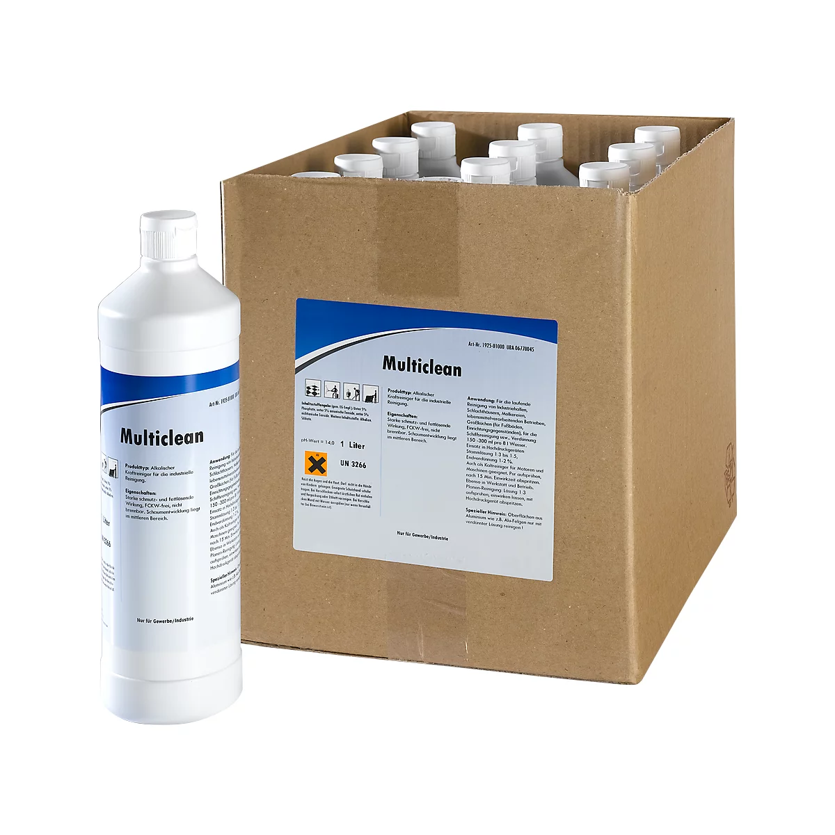 Multiclean - alkalisch krachtig reinigingsmiddel, 12 flessen