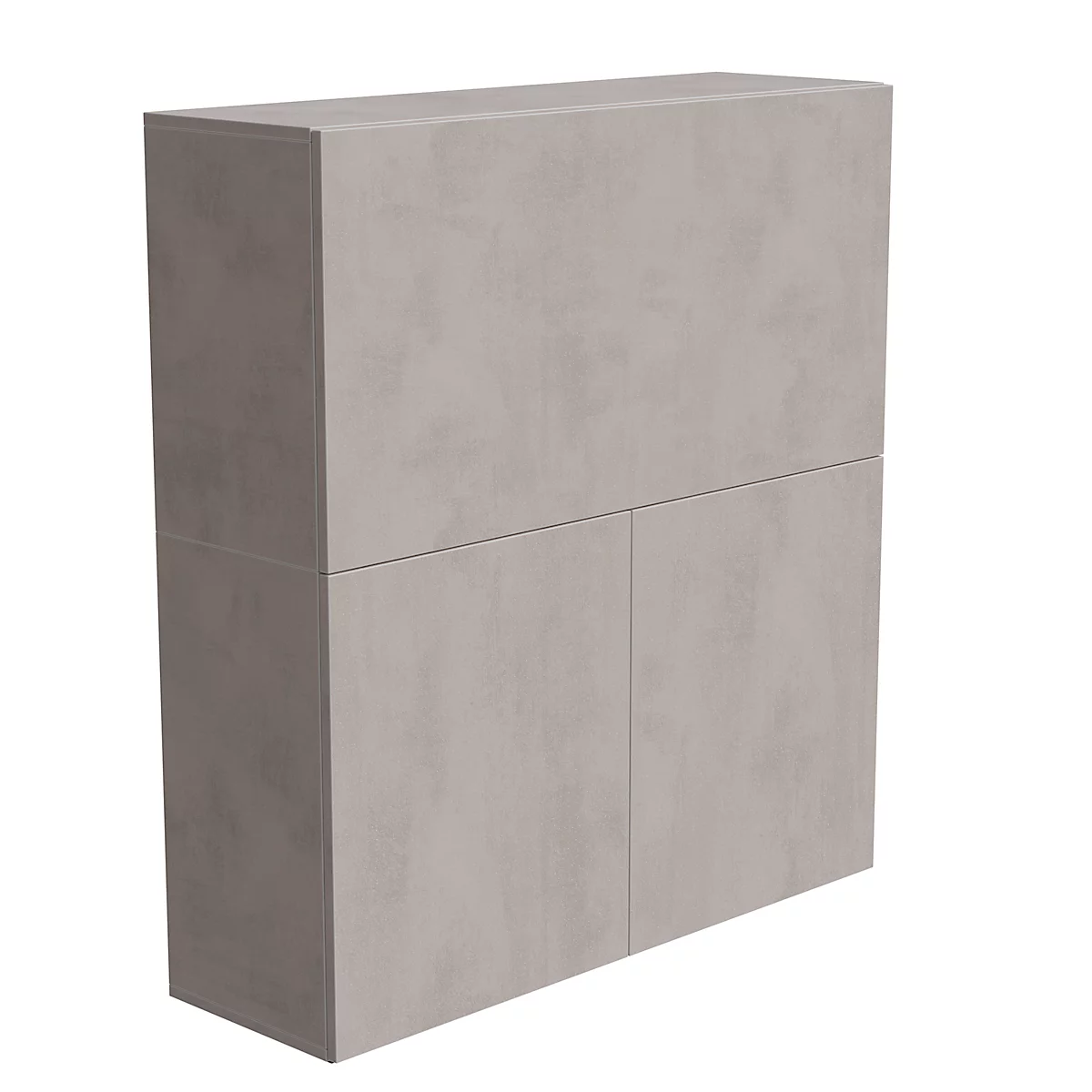 Multicontainer Home Office, verrijdbaar onderstel, opklapbaar zijpaneel rechts, B 480-1080 x D 800 x H 740 mm, keramiek grijs/wit