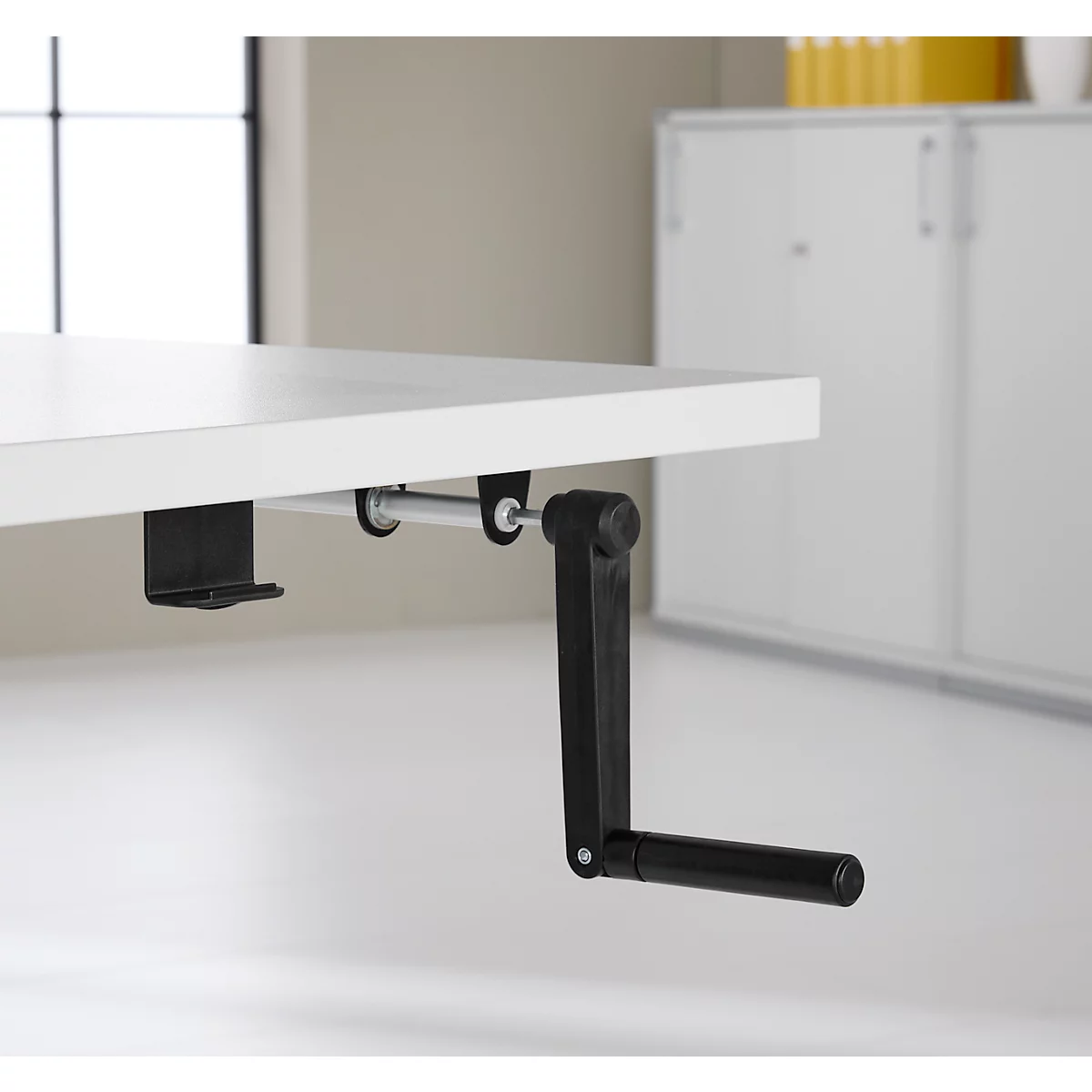 Multiflex bureau, handmatig in hoogte verstelbaar met slinger, B 1600 x D 800 x H 700-1180 mm, lichtgrijs/antraciet