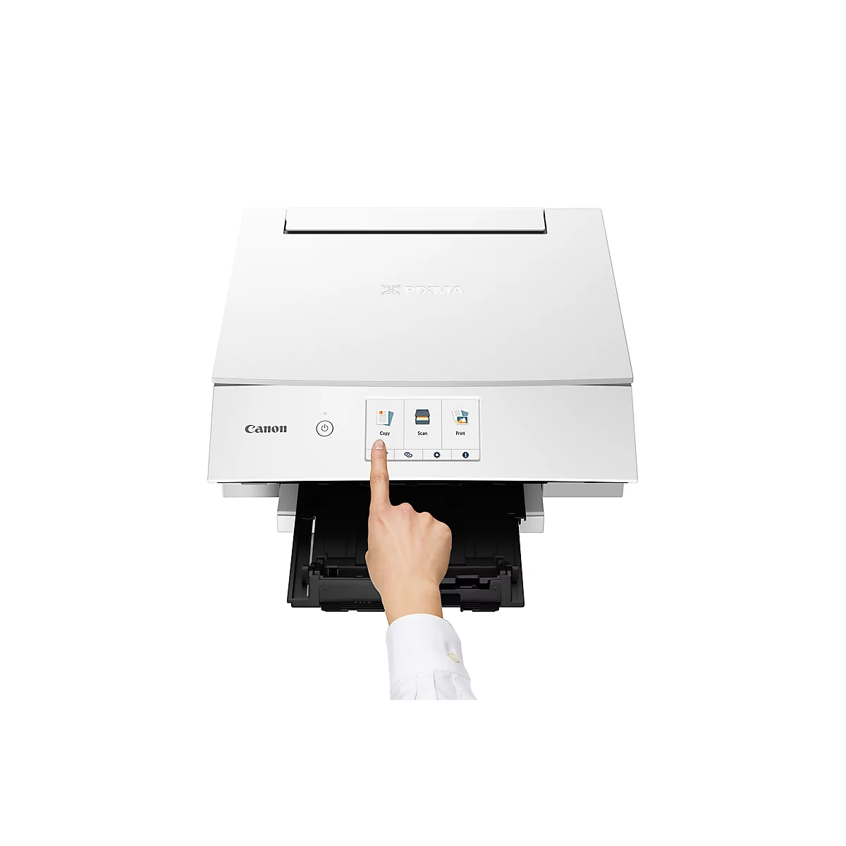 Multifunctionele inkjetprinter Canon PIXMA TS8351a, 3-in-1, USB/WLAN/SD, automatisch dubbelzijdig printen/mobiel printen, tot A4, incl. 6 ChromaLife-inkttanks, wit