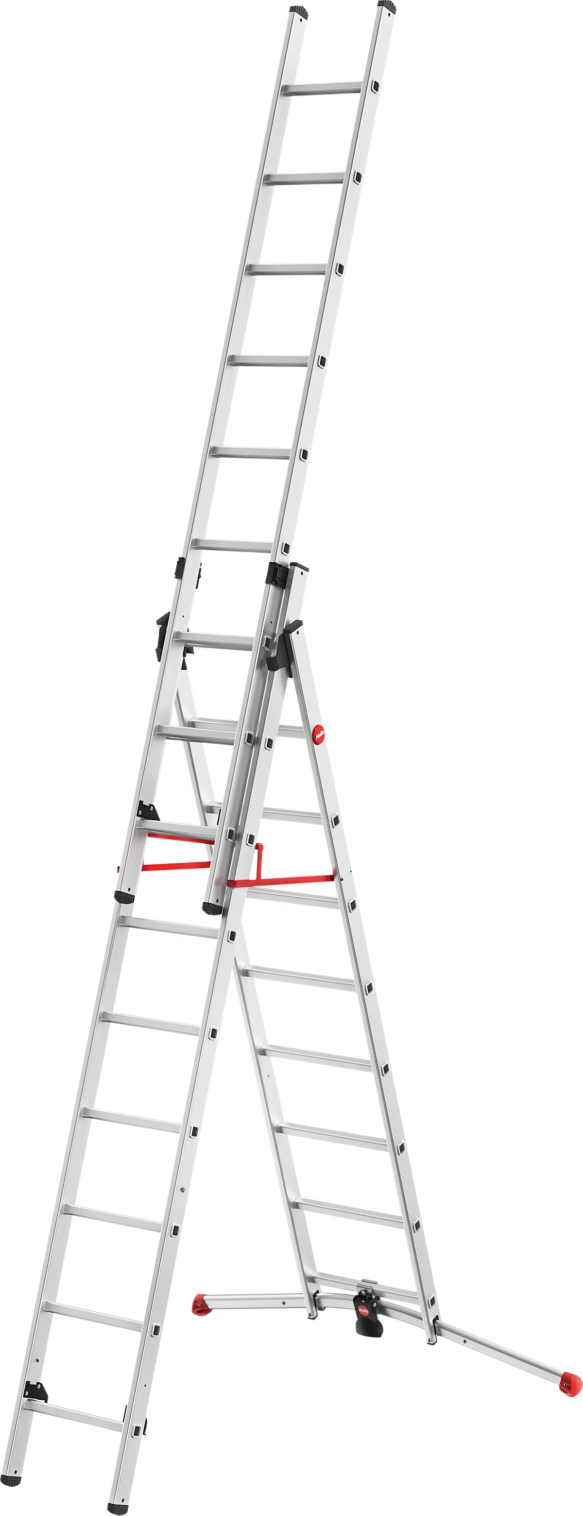 Multifunctionele ladder Hailo ProfiLOT, EN 131, LOT-systeem, in hoogte verstelbaar tot 540 mm, tot 150 kg, 2 x 9 en 1 x 8