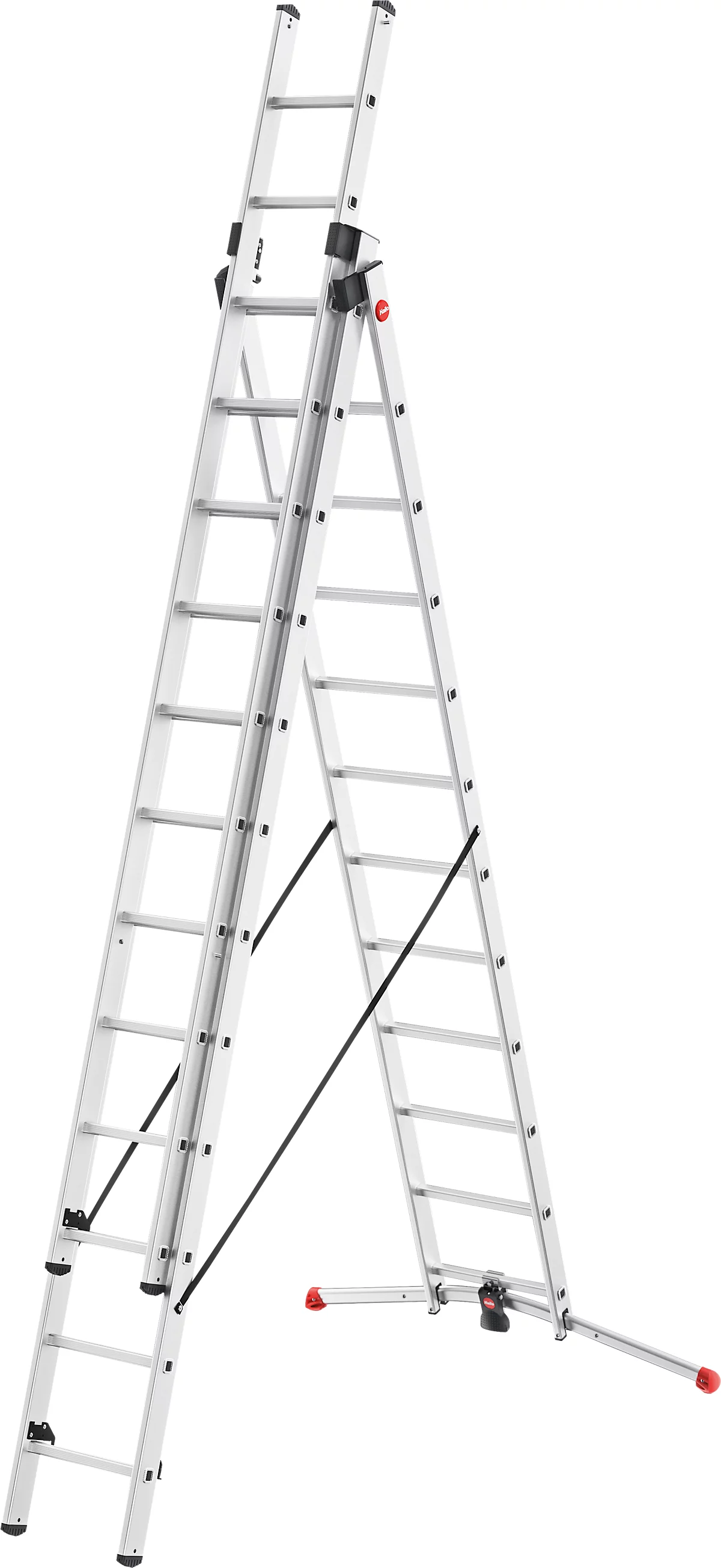 Multifunctionele ladder Hailo ProfiLOT, EN 131, LOT-systeem, in hoogte verstelbaar tot 540 mm, tot 150 kg, 3 x 12