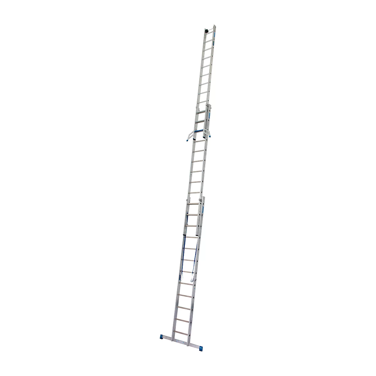 Multifunctionele ladder Krause, 3-delig, treden T 80 mm &amp; sporten T 30 mm, dwarsbalk, TRBS 2121-2, met 3 x 12 sporten, aluminium