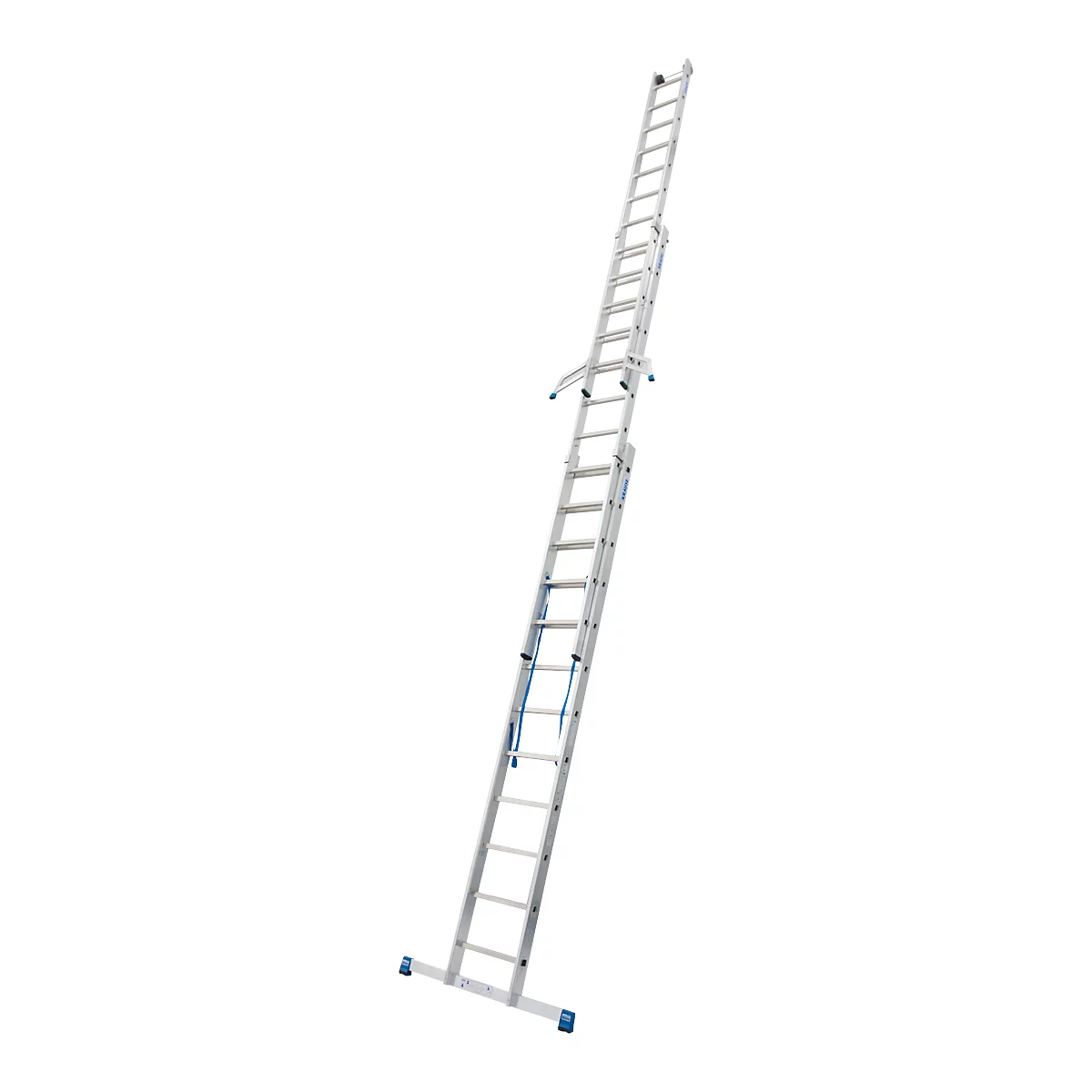 Multifunctionele ladder van aluminium 3 x 12 sporten, met trigon-dwarssteun