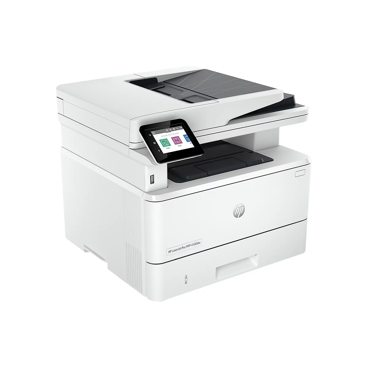 Multifunctionele printer HP LaserJet Pro MFP 4102dw, z/w, 3 in 1: printen, kopiëren, scannen, USB/LAN/Wi-Fi, duplex, tot A4, B 420 × D 390 × H 323 mm