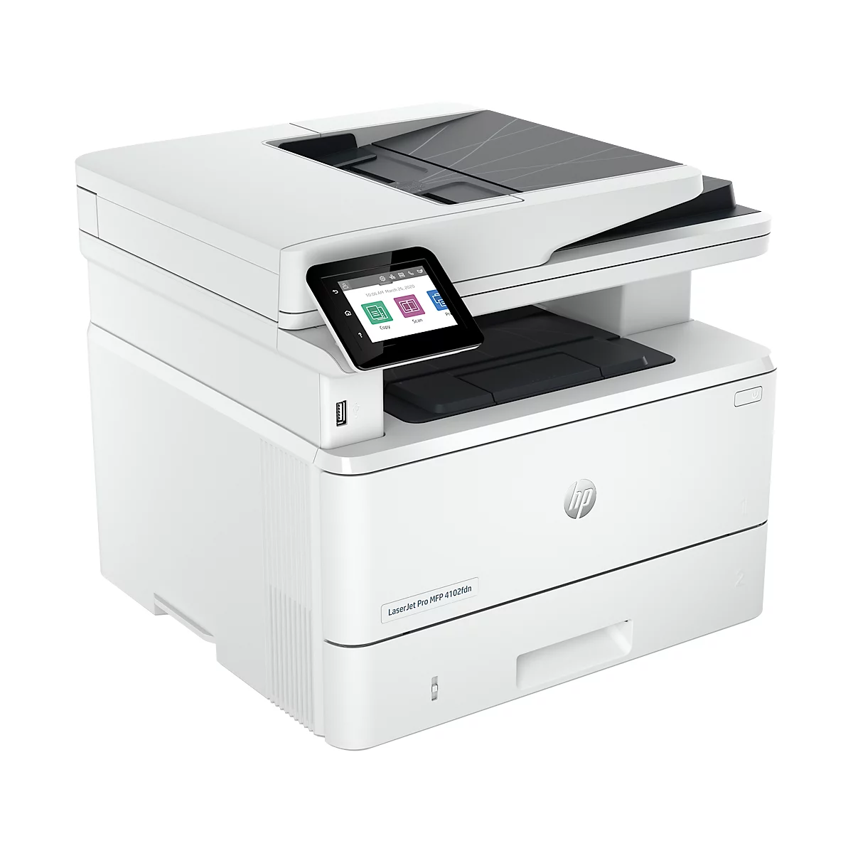 Multifunctionele printer HP LaserJet Pro MFP 4102fdn, z/w, printen/kopiëren/scannen/faxen, USB/LAN, duplex, tot A4, B 420 × D 390 × H 323 mm