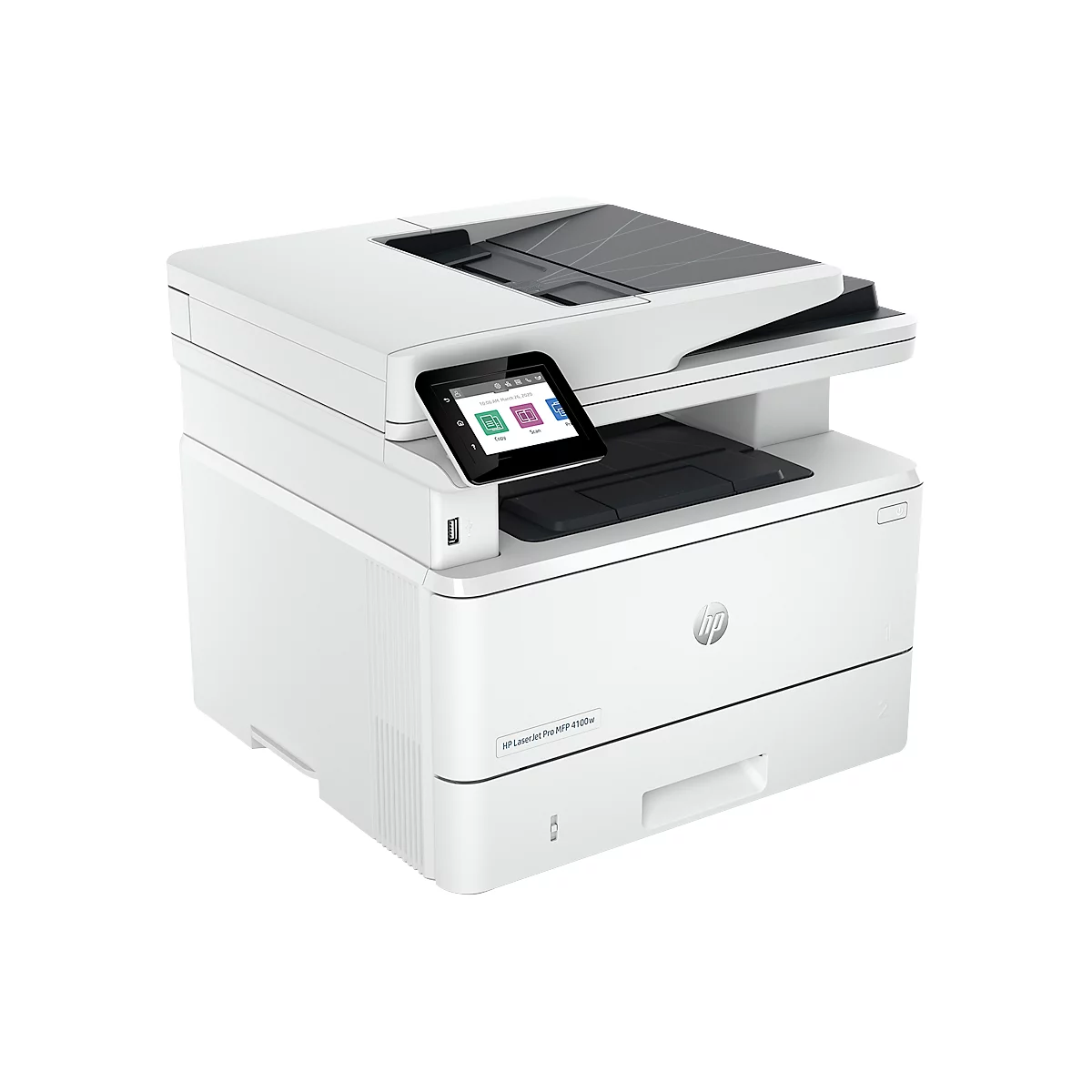 Multifunctionele printer HP LaserJet Pro MFP 4102fdw, z/w, printen/kopiëren/scannen/faxen, USB/LAN/Wi-Fi, duplex, tot A4, B 420 × D 390 × H 323 mm