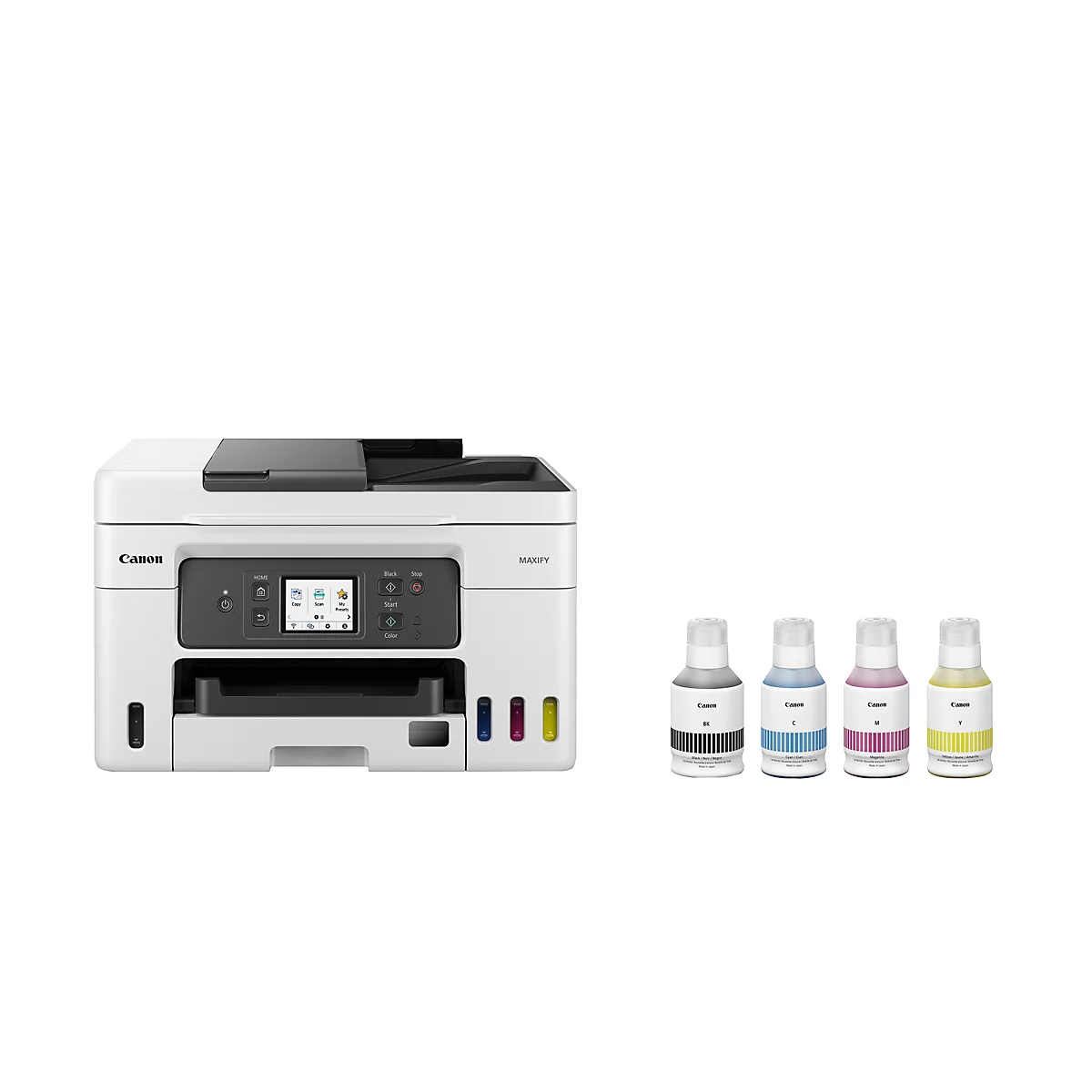 Multifunktionsdrucker Canon MAXIFY GX4050, 4-in-1, USB/LAN/WLAN, Auto Duplex/Mobildruck/Cloud, bis A4, inkl. 4 Tintenflaschen