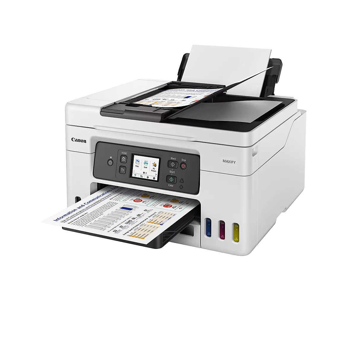 Multifunktionsdrucker Canon MAXIFY GX4050, 4-in-1, USB/LAN/WLAN, Auto Duplex/Mobildruck/Cloud, bis A4, inkl. 4 Tintenflaschen