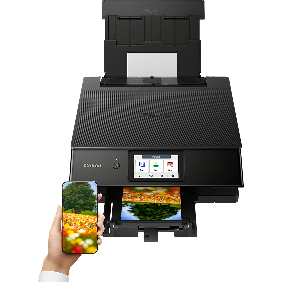 Multifunktionsdrucker Canon PIXMA TS8750, 3 in 1, USB/WLAN/Cloud/SDCard, Auto-Duplex/Mobildruck, bis A4, inkl. 6 Tintenpatronen, schwarz