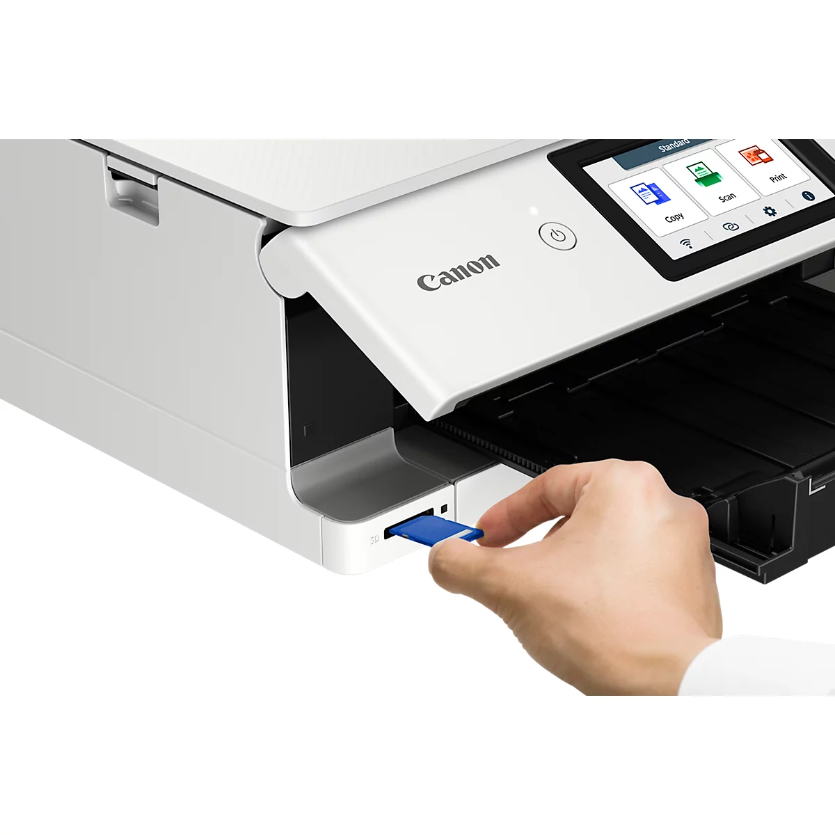 Multifunktionsdrucker Canon PIXMA TS8751, 3 in 1, USB/WLAN/Cloud/SDCard, Auto-Duplex/Mobildruck, bis A4, inkl. 6 Tintenpatronen, weiß