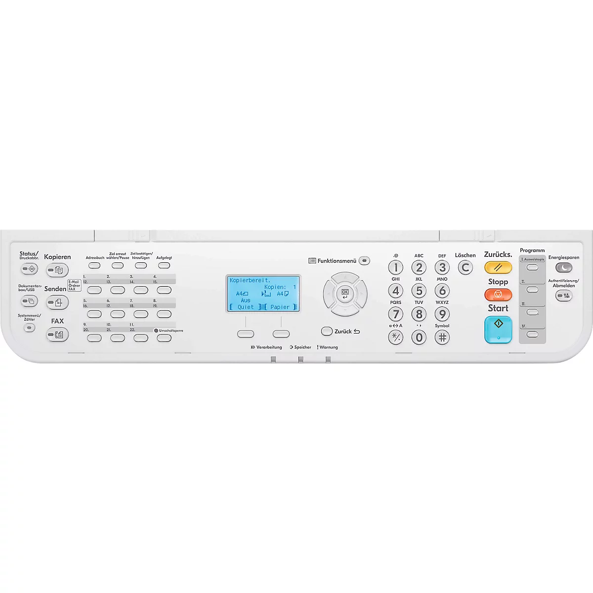 Multifunktionsdrucker Kyocera ECOSYS MA4500fx Plus, erweiterte Garantie, Drucken/Kopieren/Scannen/Faxen, B 475 x T 476 x H 575 mm, weiss-schwarz