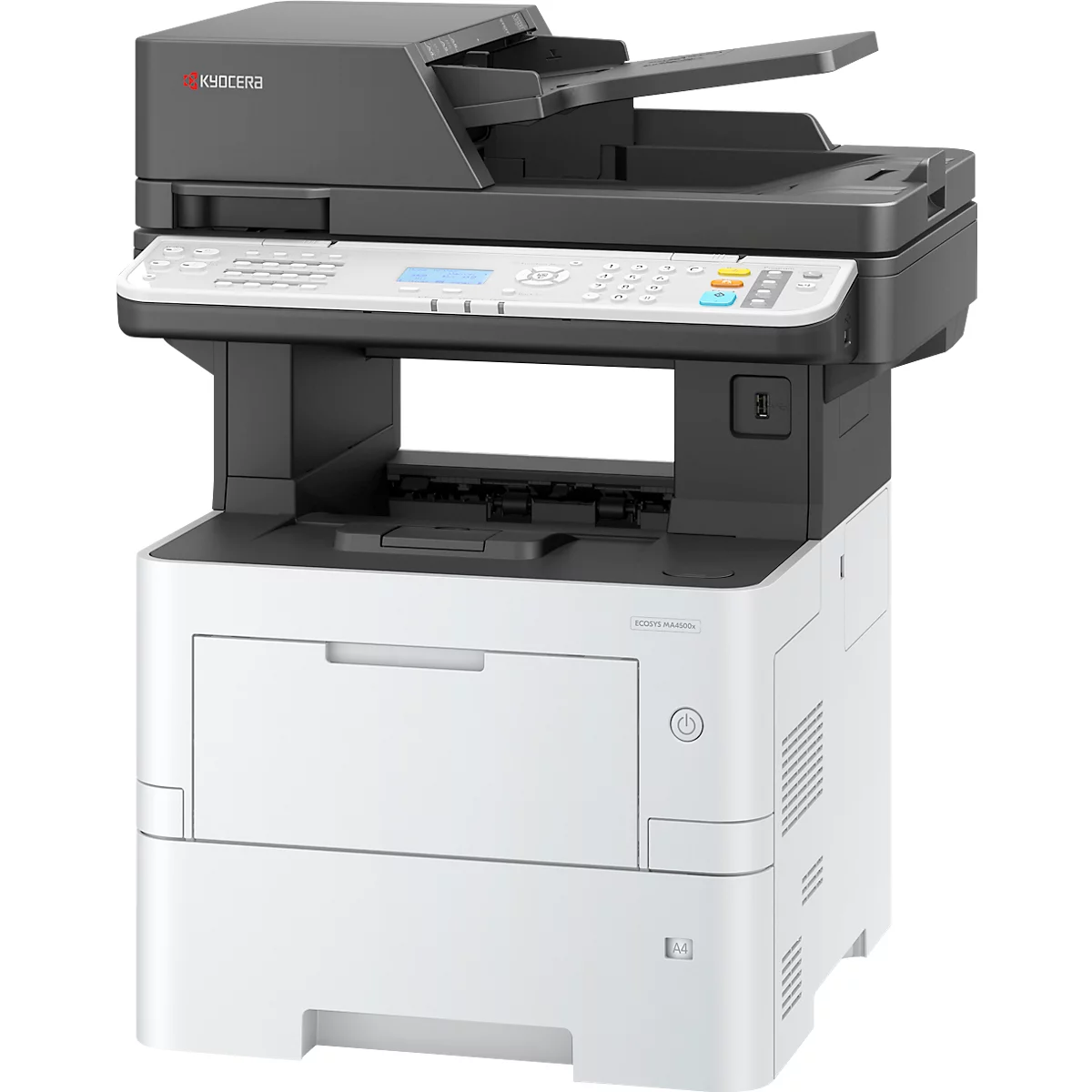 Multifunktionsdrucker Kyocera ECOSYS MA4500x Plus, erweiterte Garantie, Drucken/Kopieren/Scannen, B 475 x T 476 x H 575 mm, weiß-schwarz