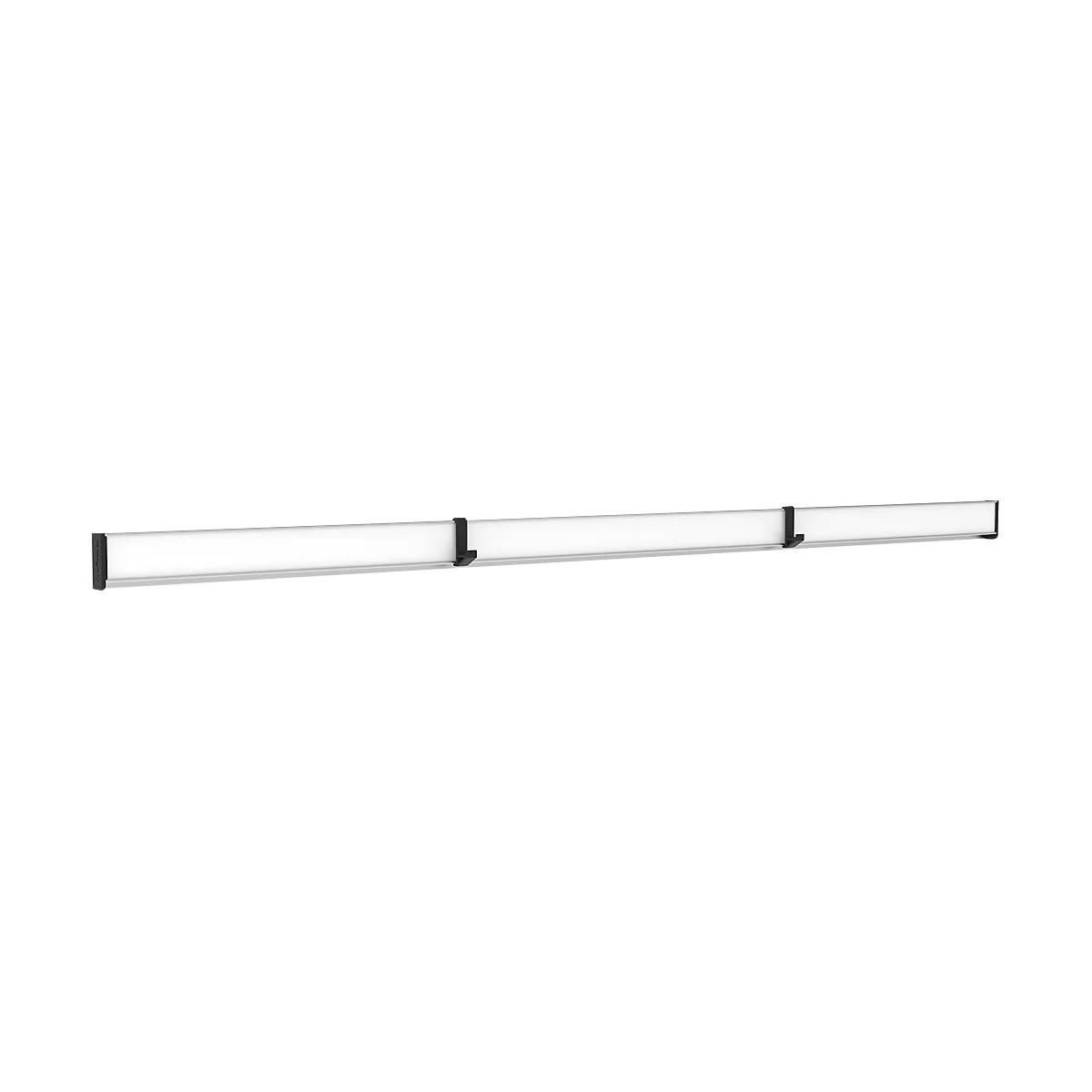 Multifunktionsklemmleiste MAULpro, inkl. 2 Multifunktionshaken, für Flipchartblöcke ab 11 mm Lochung, B 42 x T 15 x L 1000 mm, Aluminium