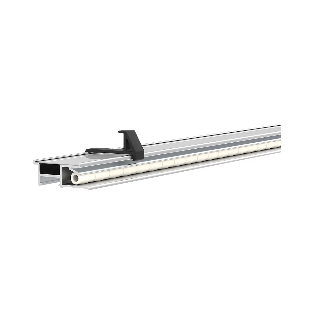 Multifunktionsklemmleiste MAULpro, inkl. 2 Multifunktionshaken, für Flipchartblöcke ab 11 mm Lochung, B 42 x T 15 x L 1000 mm, Aluminium