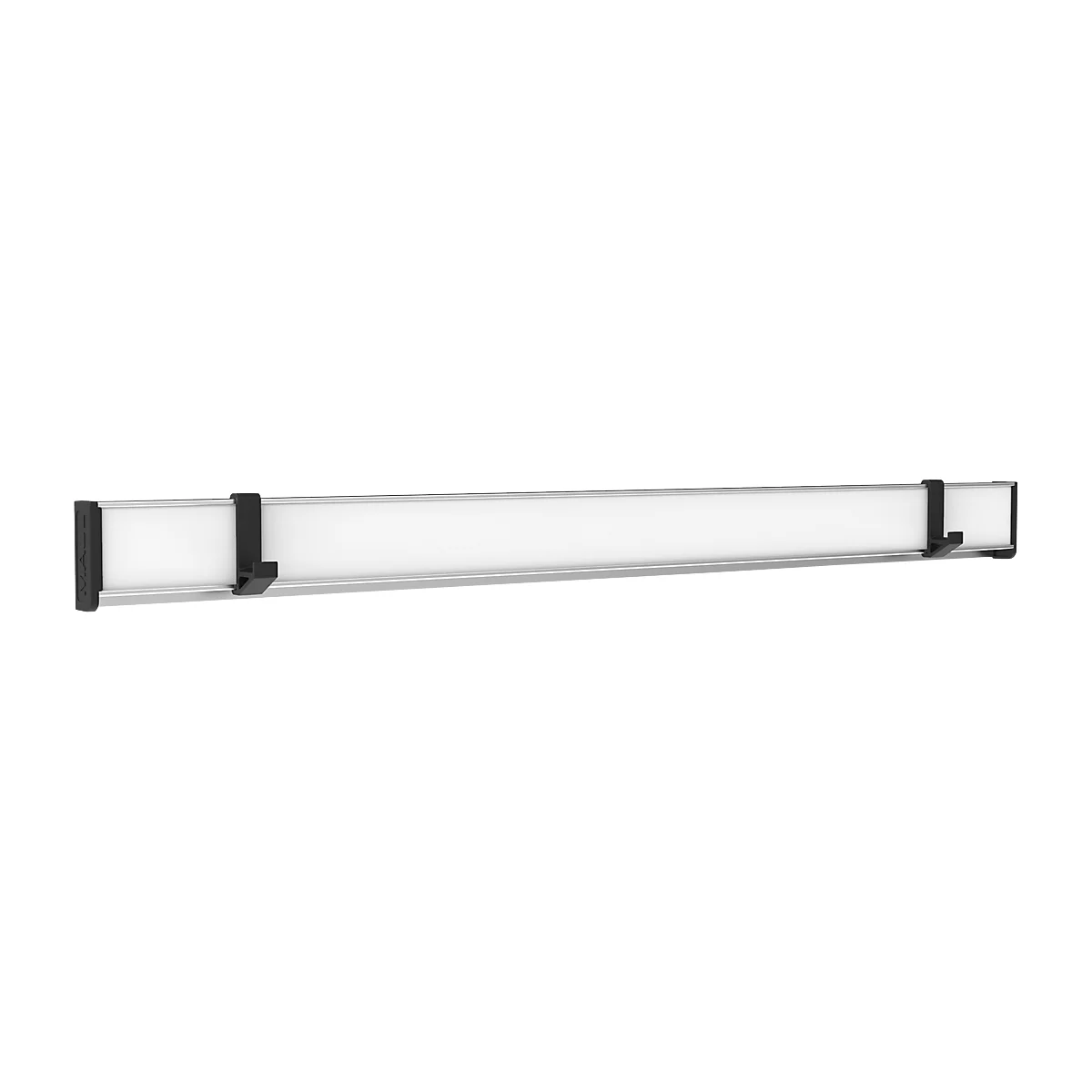 Multifunktionsklemmleiste MAULpro, inkl. 2 Multifunktionshaken, für Flipchartblöcke ab 11 mm Lochung, B 42 x T 15 x L 500 mm, Aluminium