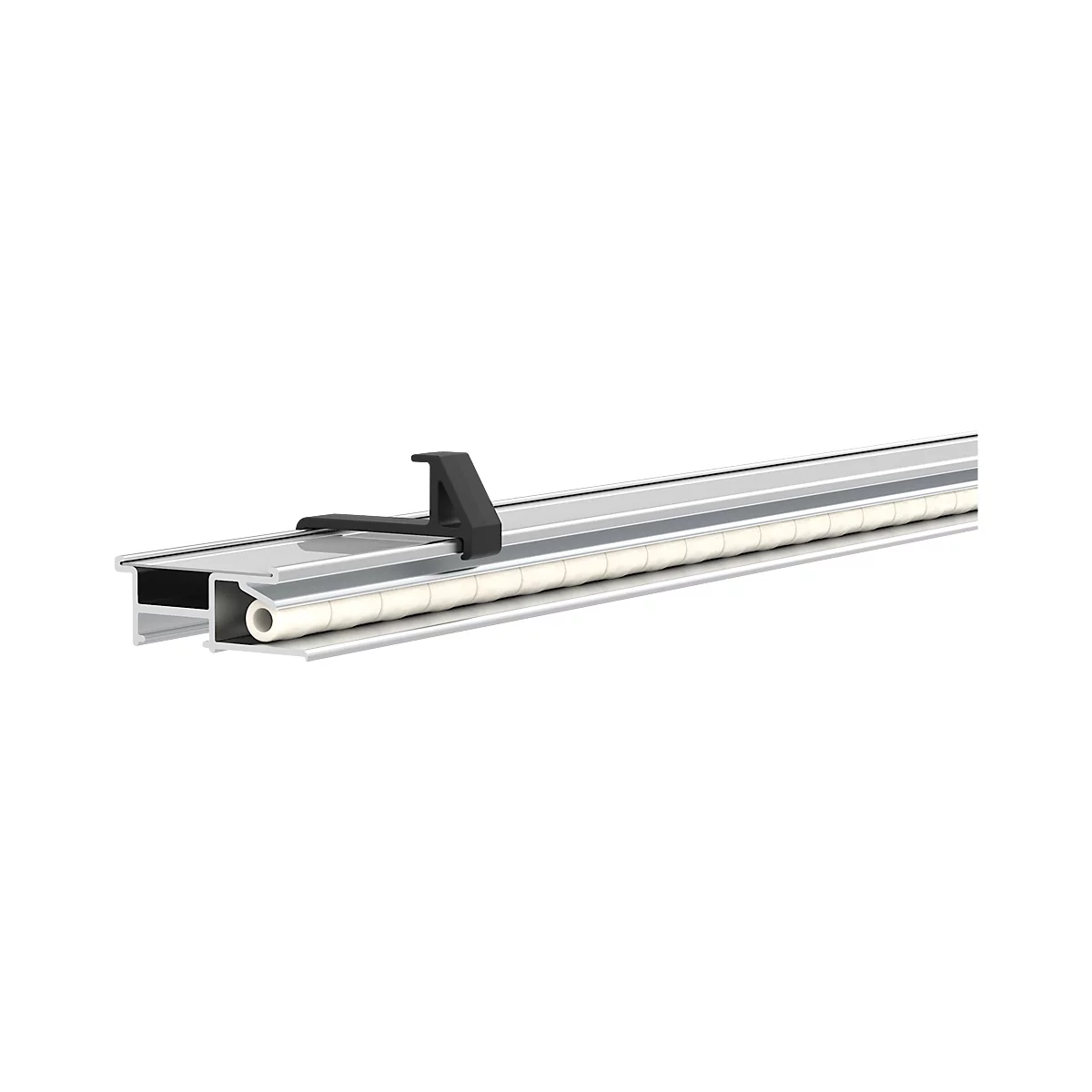 Multifunktionsklemmleiste MAULpro, inkl. 2 Multifunktionshaken, für Flipchartblöcke ab 11 mm Lochung, B 42 x T 15 x L 500 mm, Aluminium