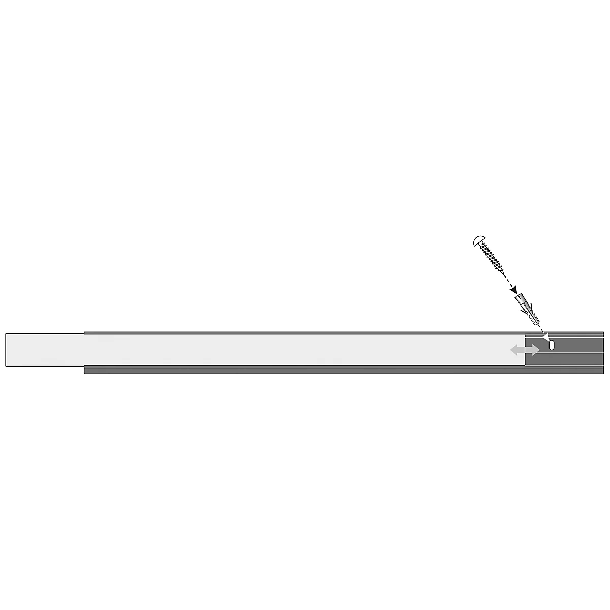 Multifunktionsklemmleiste MAULpro, inkl. 2 Multifunktionshaken, für Flipchartblöcke ab 11 mm Lochung, B 42 x T 15 x L 500 mm, Aluminium