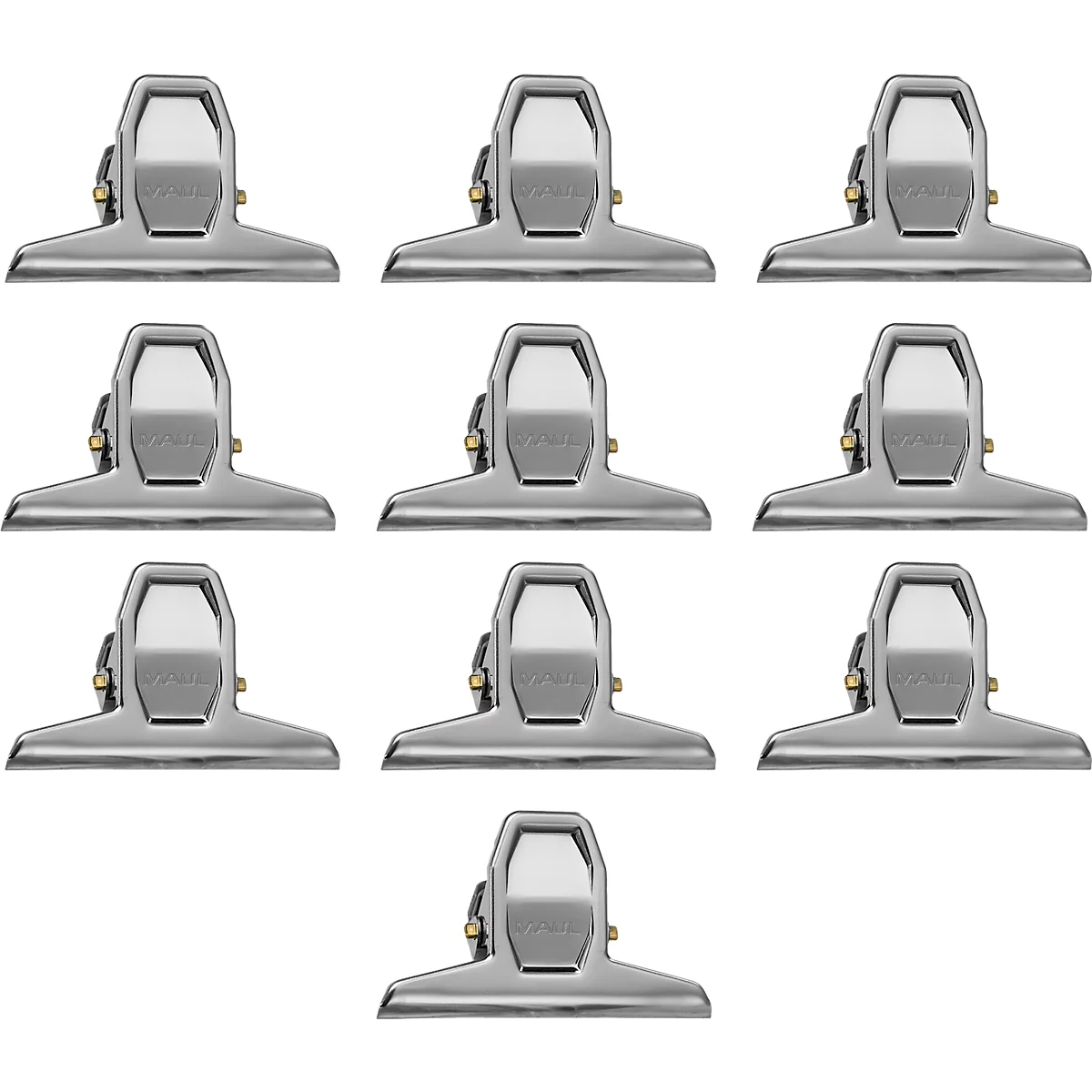 Multiklemme MAUL, Breite 95 mm & Klemmweite 25 mm, mit Spiralfeder, vernickelt, Metall pulverbeschichtet, 10 Stck.