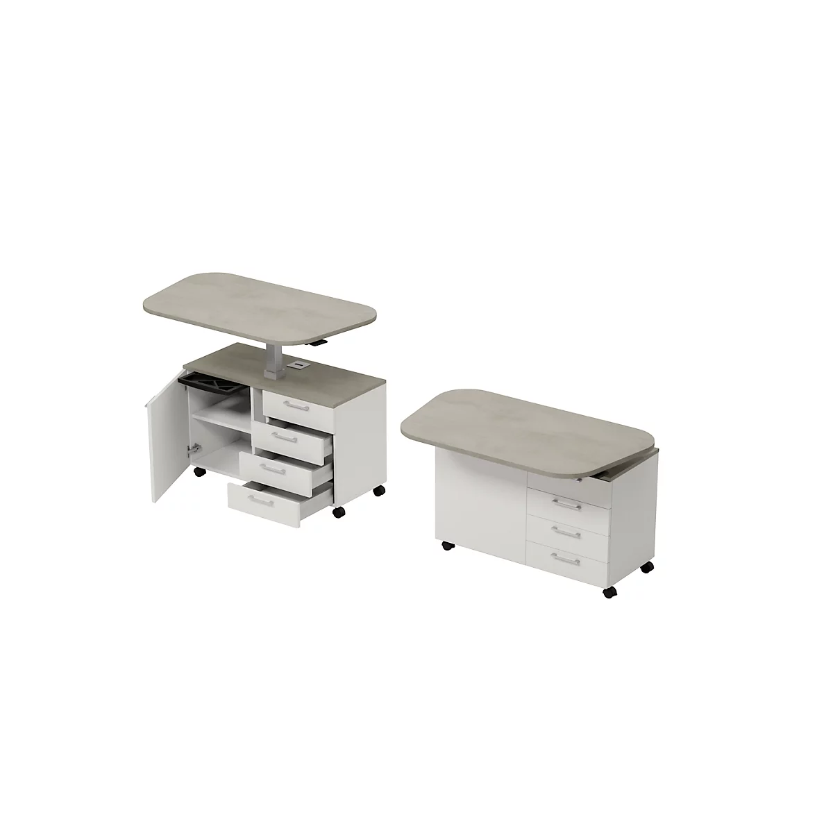 Multilevel Keramik grau/weiss