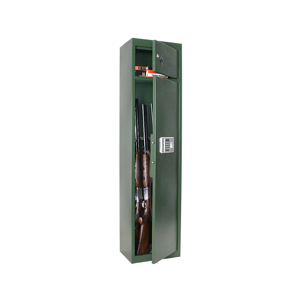 Munitionsschrank Waffenschrank Rottner Gun 5 Cargo, Elektronikschloss, B 370 x T 265 x H 1500 mm, Stahl, grün