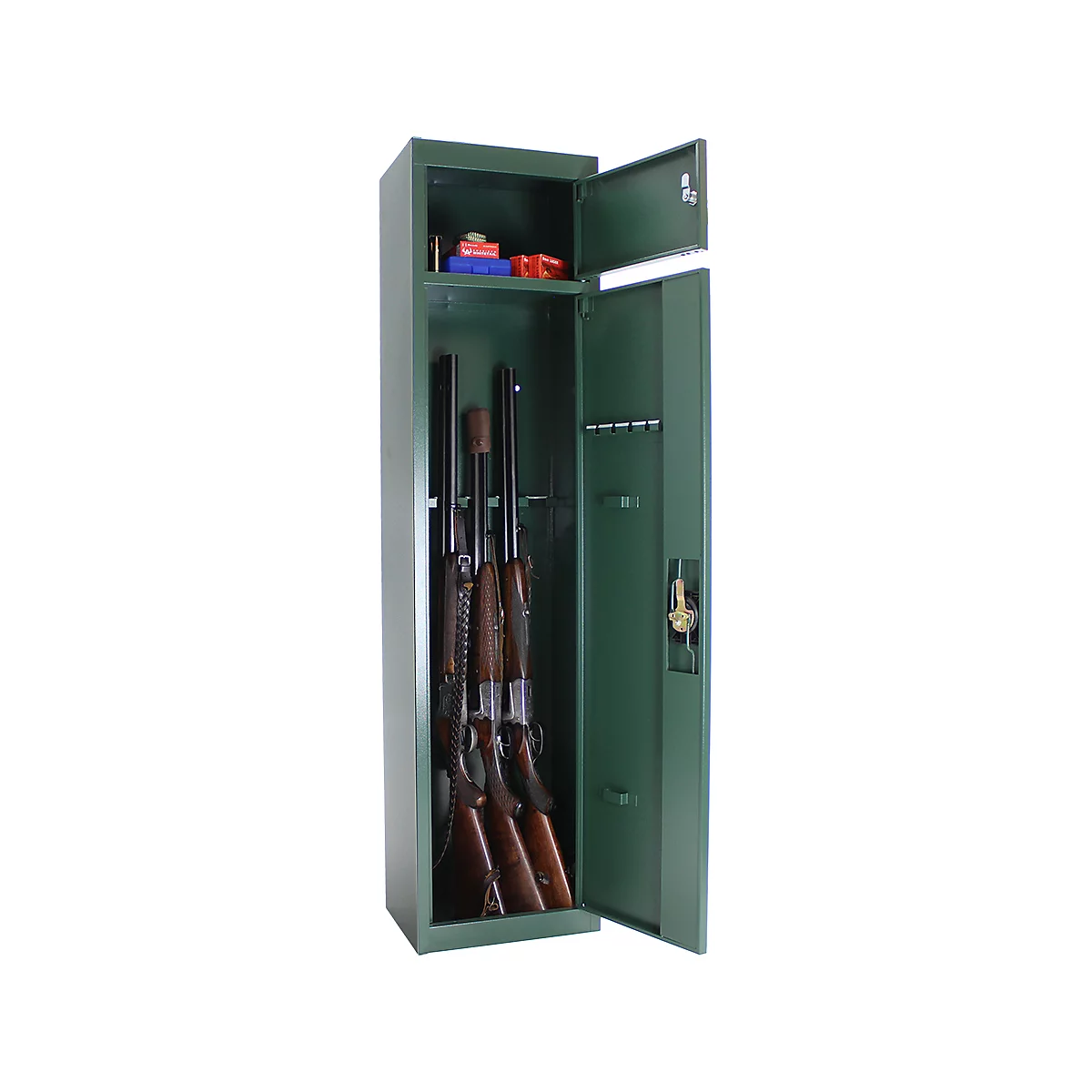 Munitionsschrank Waffenschrank Rottner Gun 5 Cargo, Zylinderschloss, B 370 x T 265 x H 1500 mm, Stahl, grün