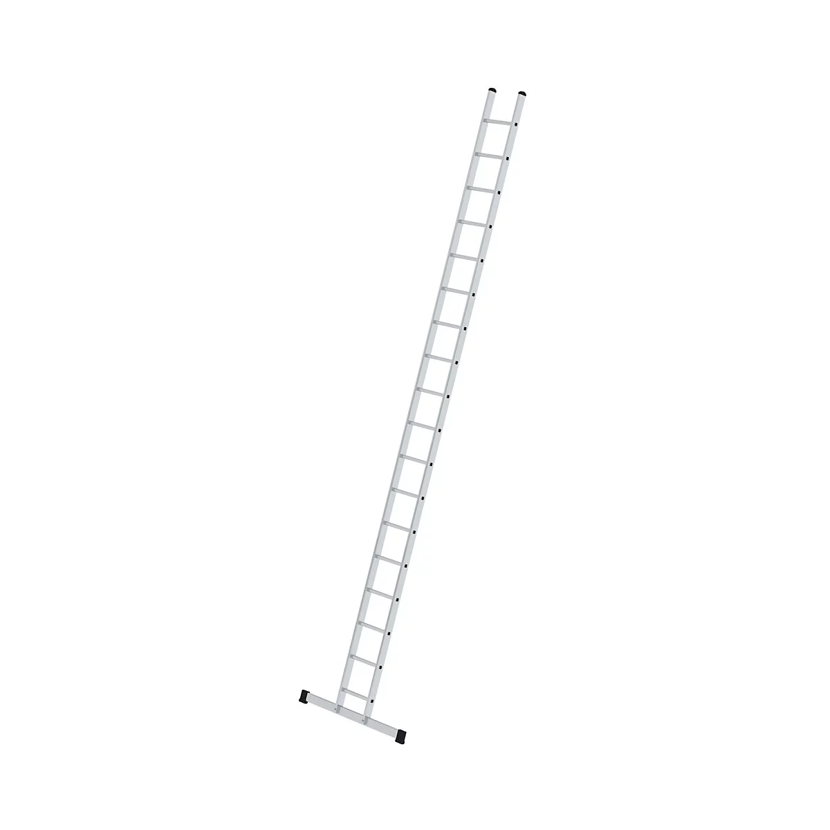 Metalen ladder, diagonaal voor een witte achtergrond.