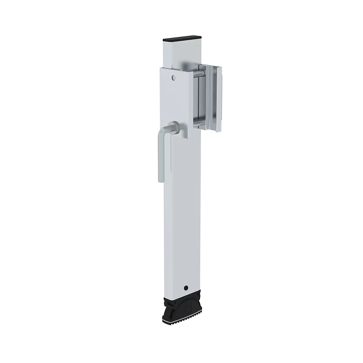 Grijze metalen standaard, handvat, beugel.