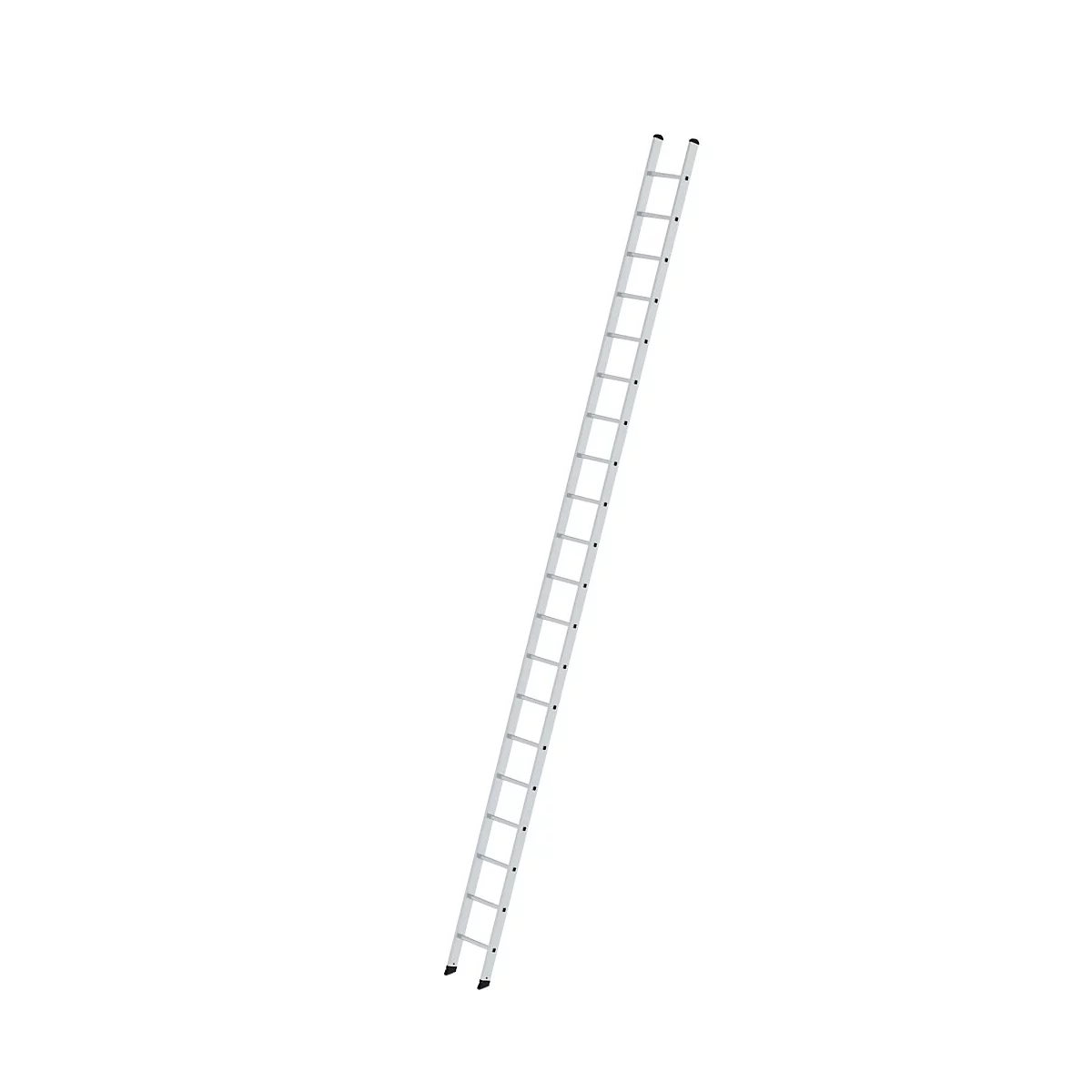 Gray ladder, diagonally from bottom left to top right, against a white background.