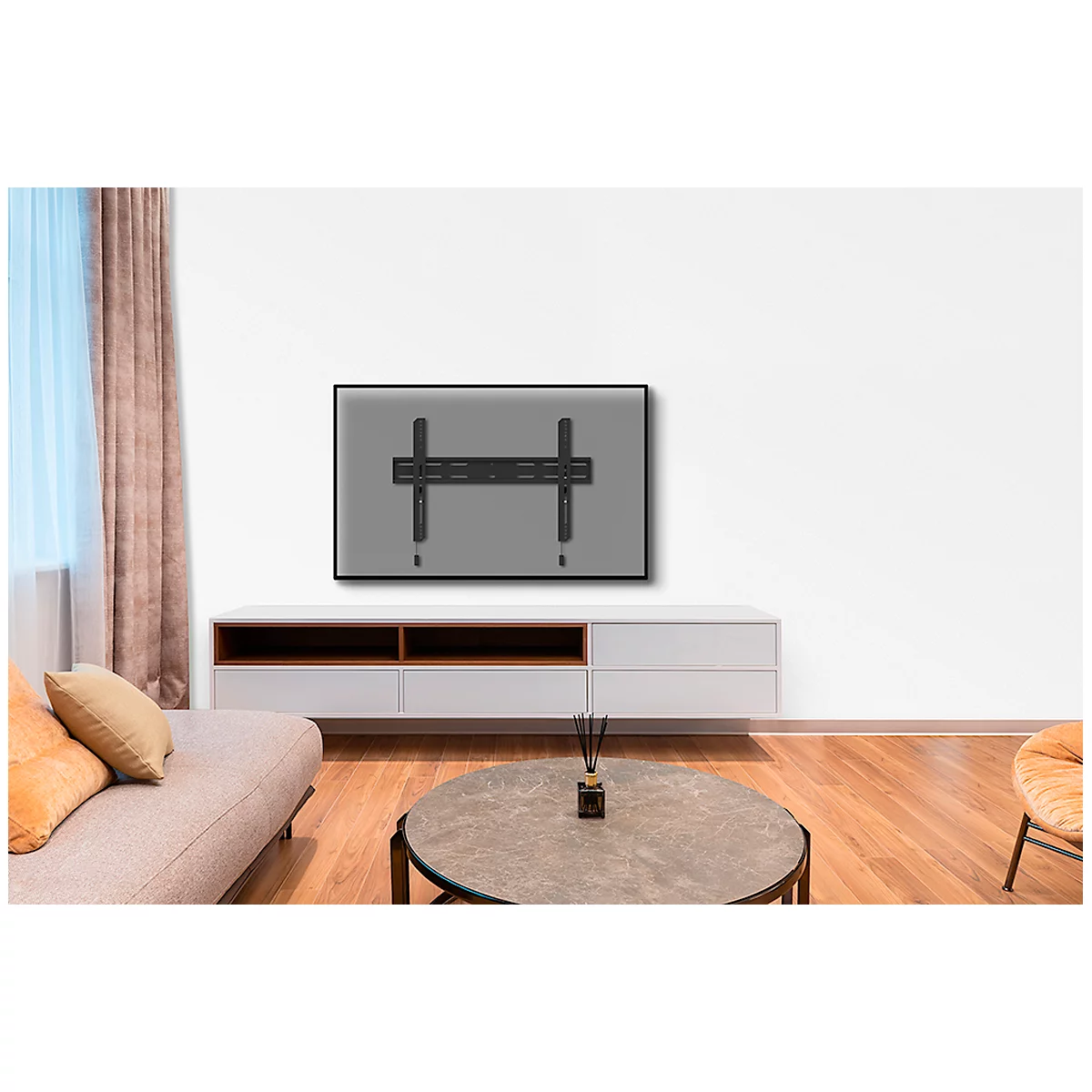 Muurbevestiging Neomounts® by Newstar Select WL30S-850BL16, voor 1 monitor 40-82' &amp; tot 70 kg, vast, afsluitbaar, waterpas, VESA, 5 jaar garantie, zwart