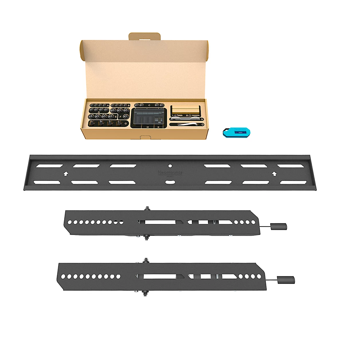 Muurbevestiging Neomounts® by Newstar Select WL30S-850BL16, voor 1 monitor 40-82' &amp; tot 70 kg, vast, afsluitbaar, waterpas, VESA, 5 jaar garantie, zwart