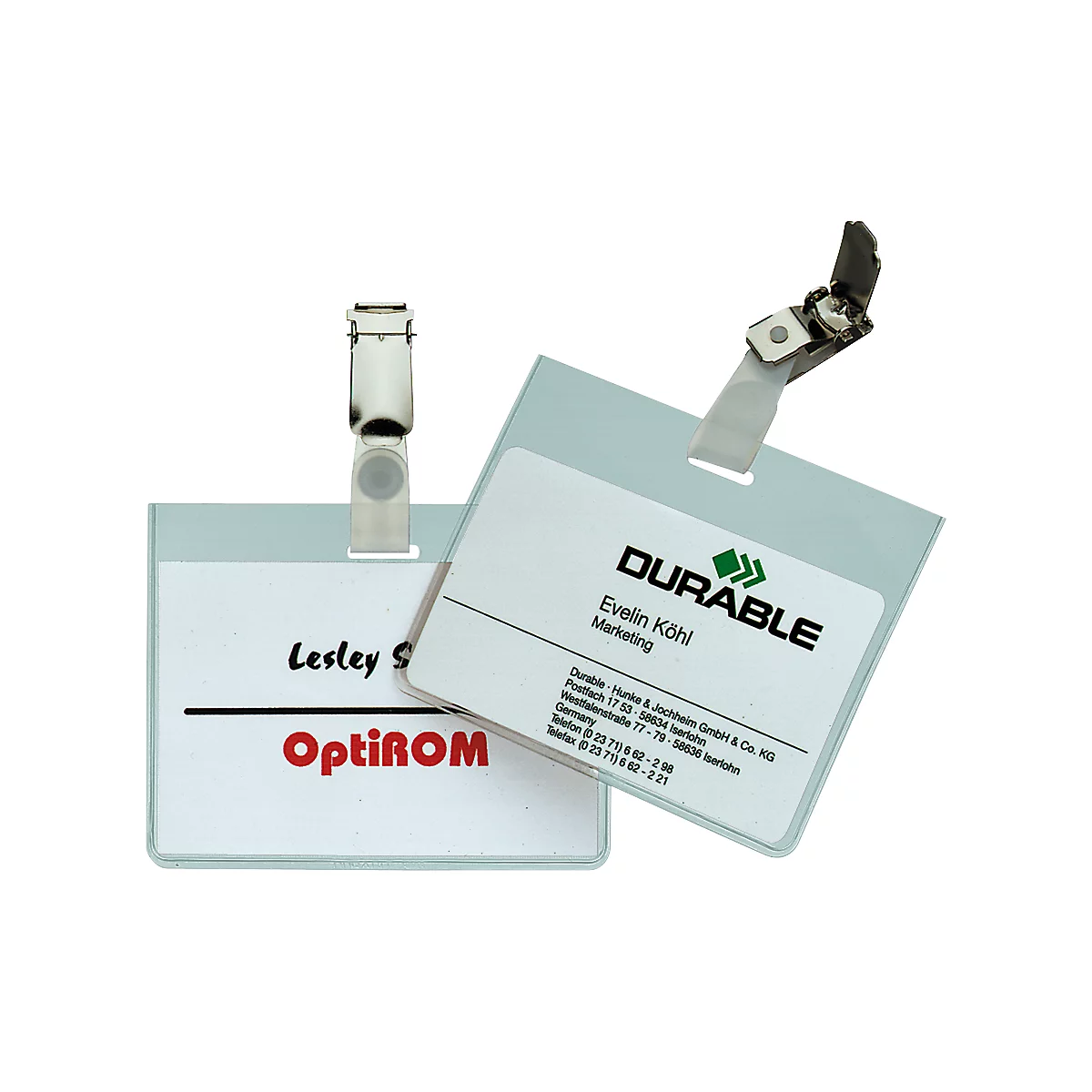 Naambadges met clip, 60 x 90 mm, 25 stuks