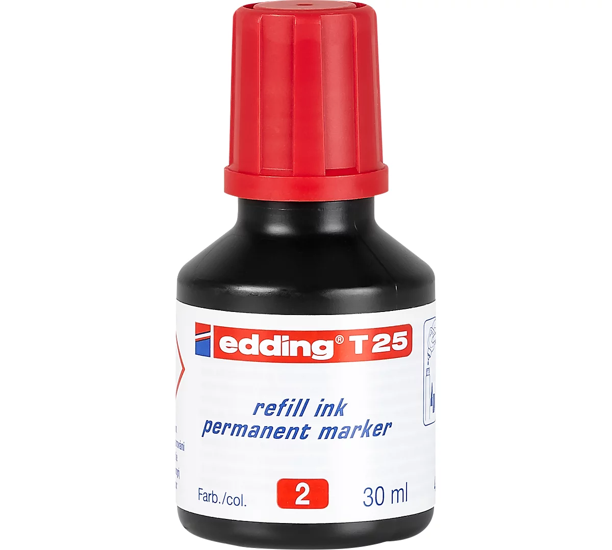 Nachfüll-Tusche edding T25 (Tropfdosierer), rot