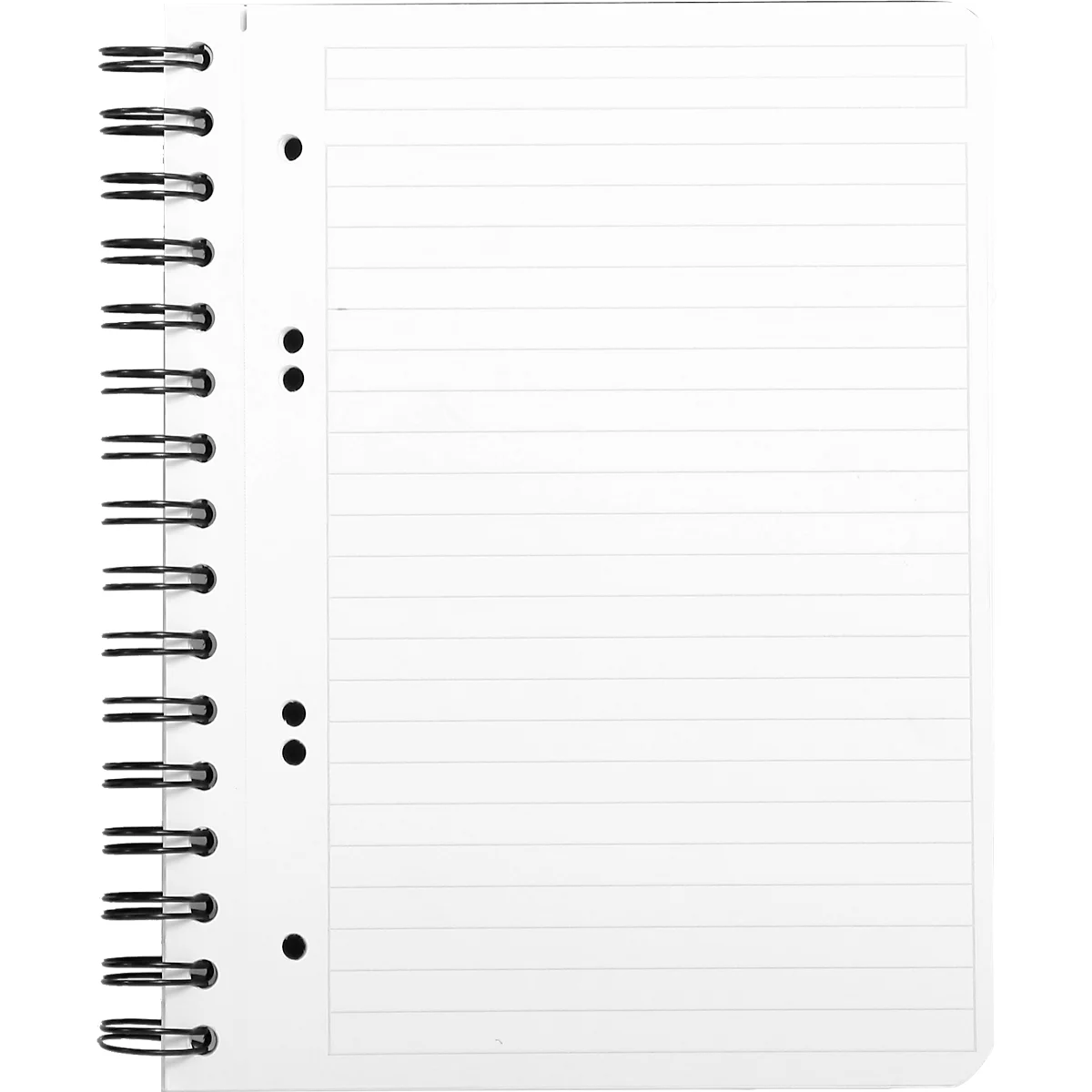 Nachfüllblock für ExaBook, DIN A5+, 80 Blatt, 90 g/m², Doppelspirale, liniert, mit Rand und Rahmen