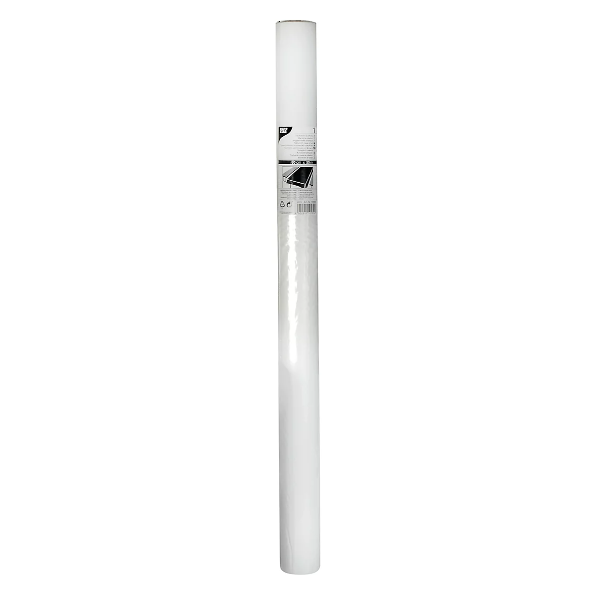 Nappe Papstar, L 50 m x l 800 mm, épaisseur 45 μ, utilisable sur les deux faces, résistante aux intempéries, lavable, recyclable Film LDPE, blanc, 6 rouleaux.