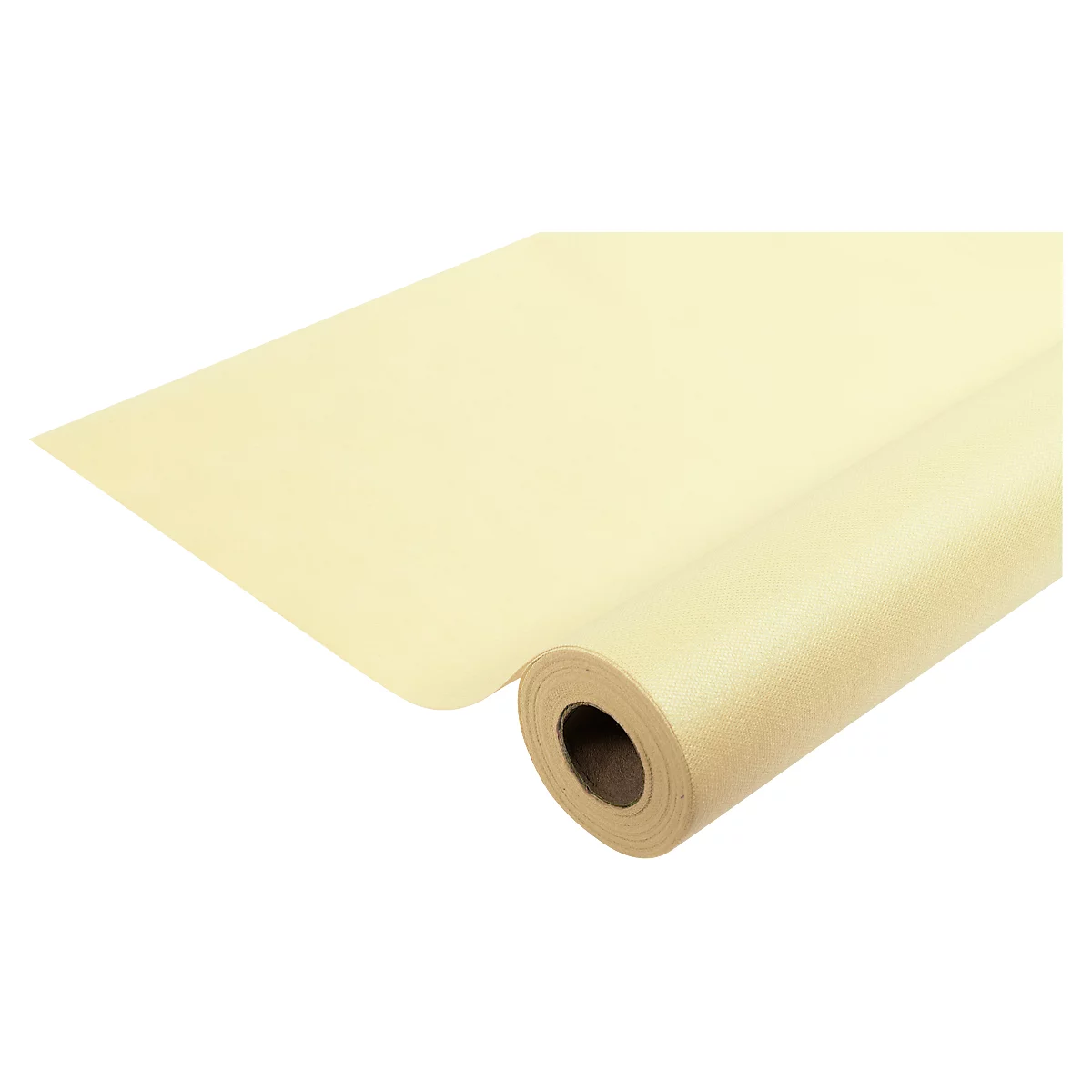 Rouleau de papier jaune clair avec une partie déroulée.