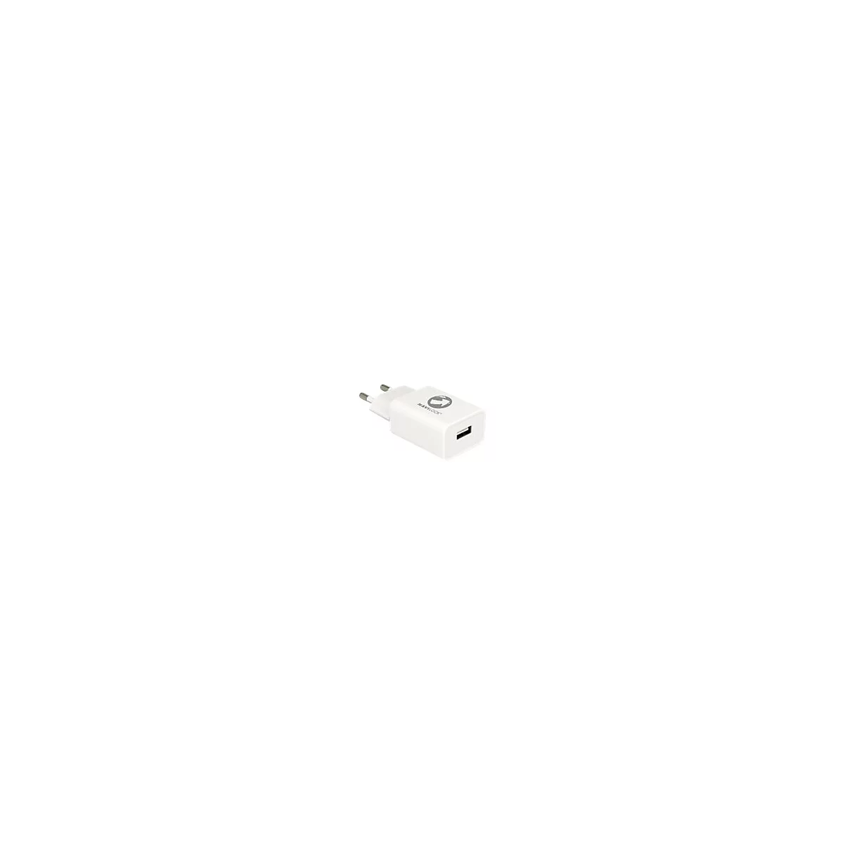 Weißes Navilock USB-Netzladegerät für Steckdosen.
