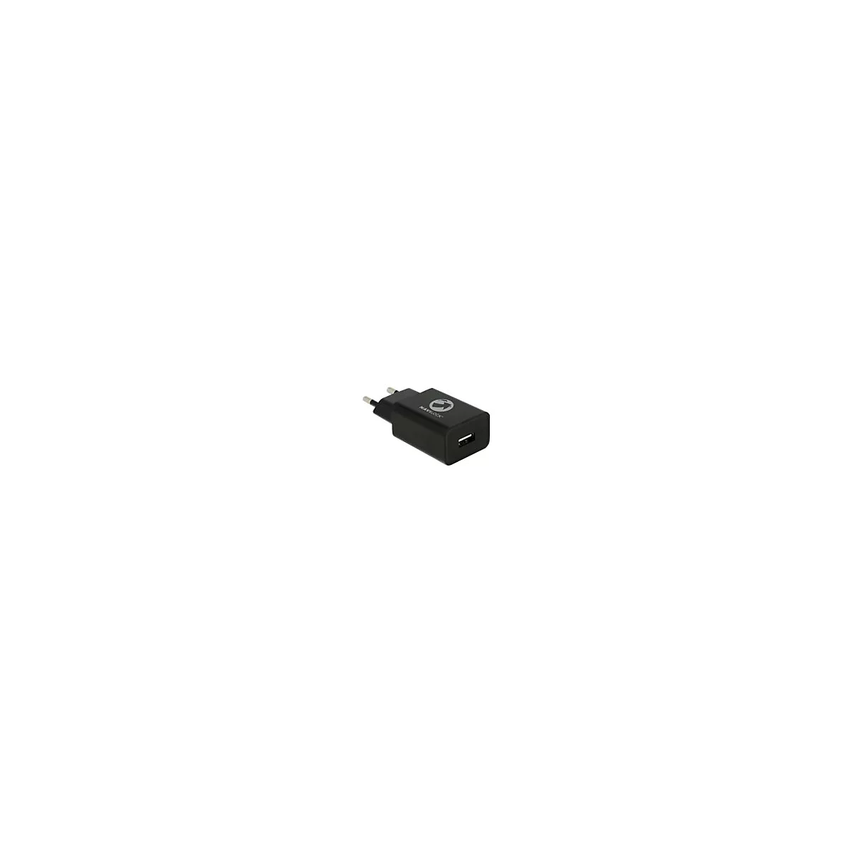 Schwarzes Navilock USB-Netzladegerät für Steckdosen vor weißem Hintergrund.