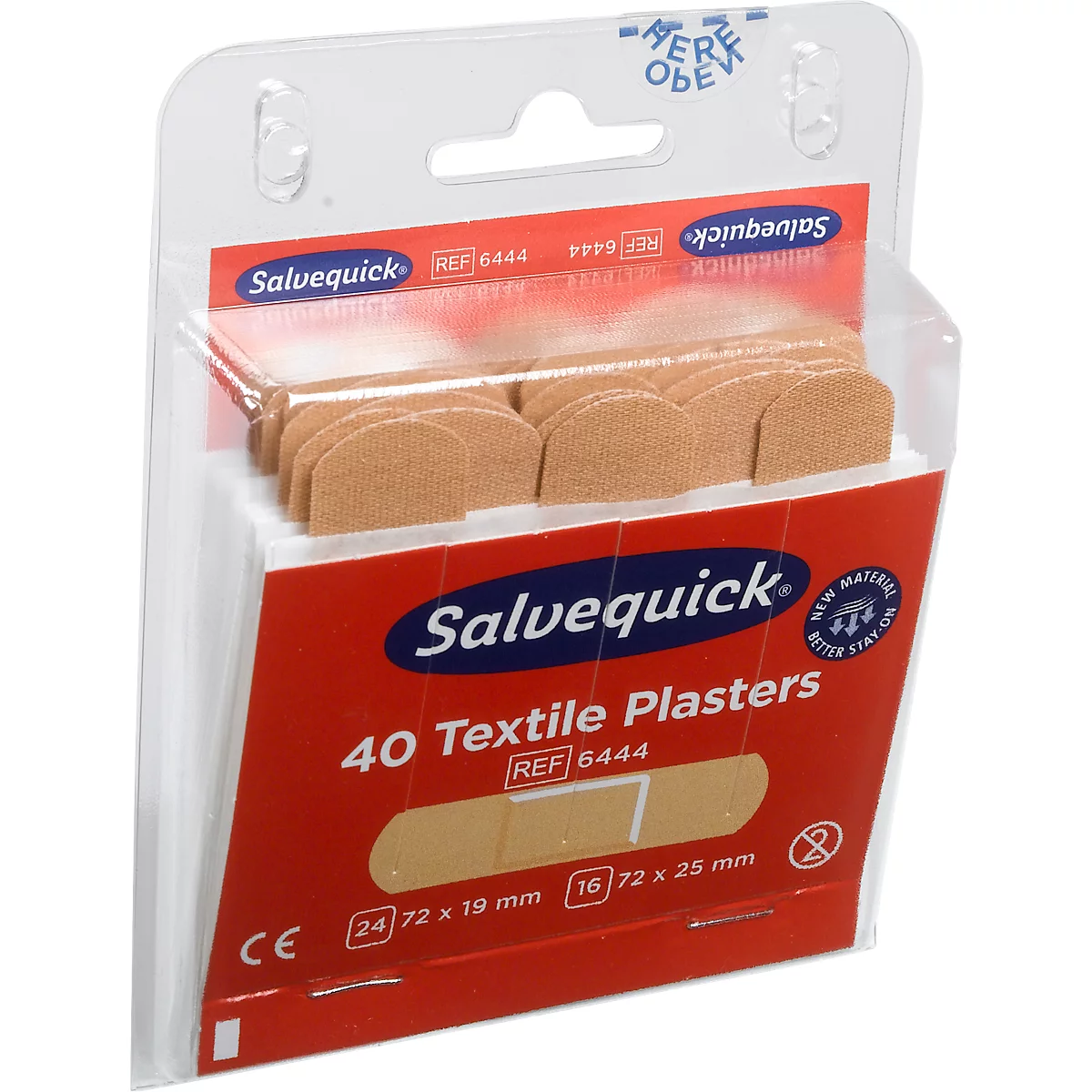 Navulling inzet Salvequick® 6444, voor pleisterdispenser &amp; pleisterdoos, 40 pleisterstrips, elastisch