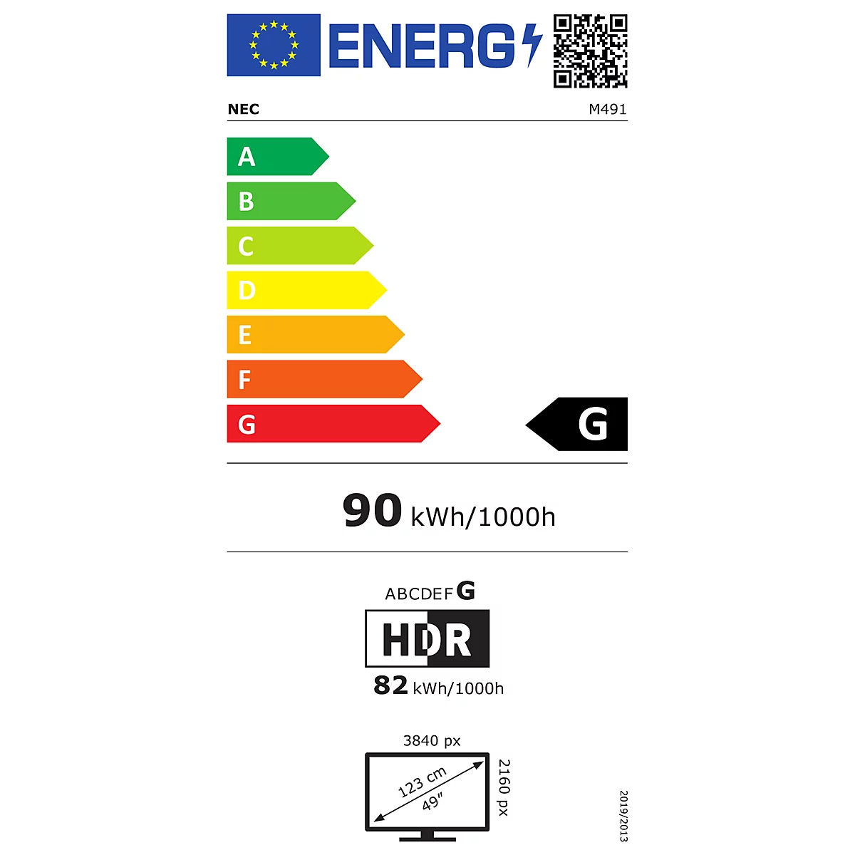 NEC MultiSync® Display M491 LCD 49' Message Large Format Display