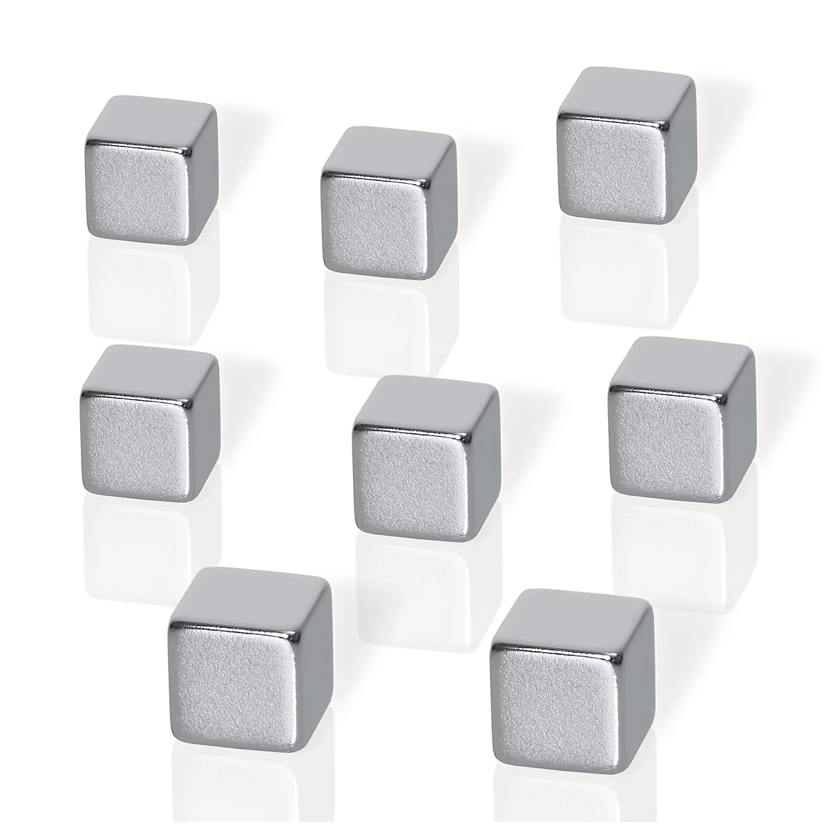Neodym-Magnete, Form quadratisch, f. Glas-Magnettafeln, 8 Stück