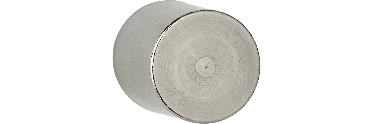 Neodym-Stabgreifmagnet MAUL, Haftkraft 19 kg, 2 Stück, Ø 25 x H 35 mm, Stahlgehäuse, hellsilber