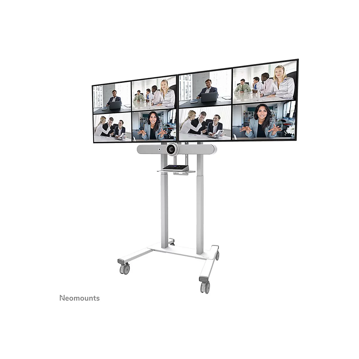 Neomounts ADM-875WH2 - Montagekomponente (Montage-Adapter) - für 2 LCD-Displays - verriegelbar - Stahl - weiß