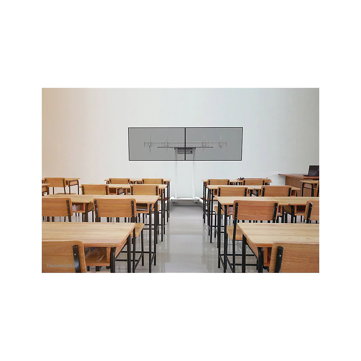 Neomounts ADM-875WH2 - Montagekomponente (Montage-Adapter) - für 2 LCD-Displays - verriegelbar - Stahl - weiß