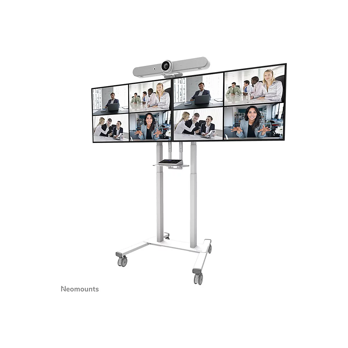 Neomounts ADM-875WH2 - Montagekomponente (Montage-Adapter) - für 2 LCD-Displays - verriegelbar - Stahl - weiß